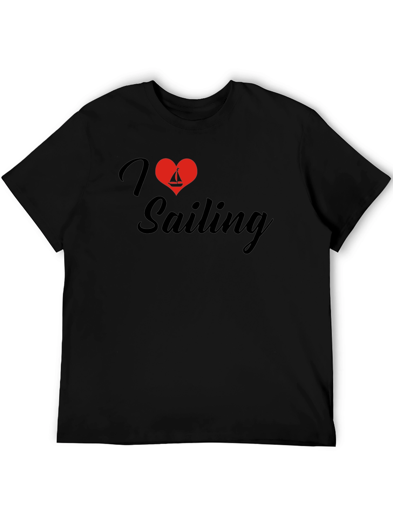 I Love Sailing Black T-Shirt