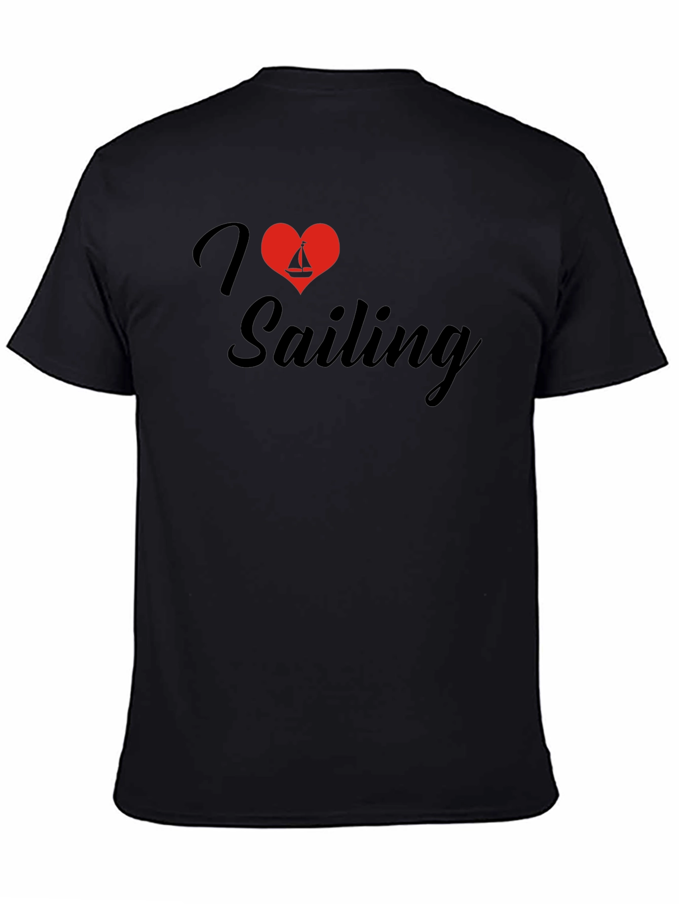 I Love Sailing Black T-Shirt