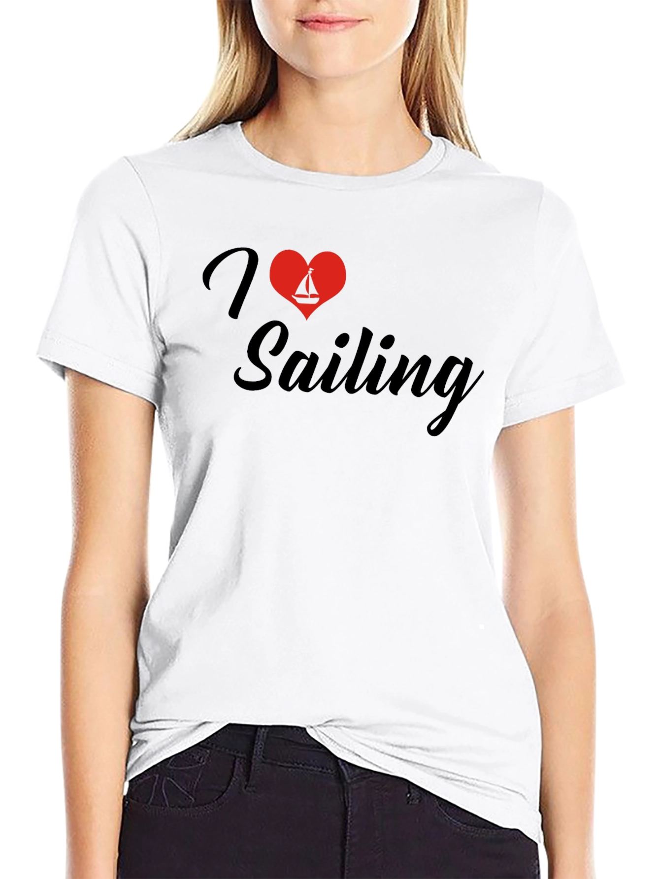 I Love Sailing Black T-Shirt