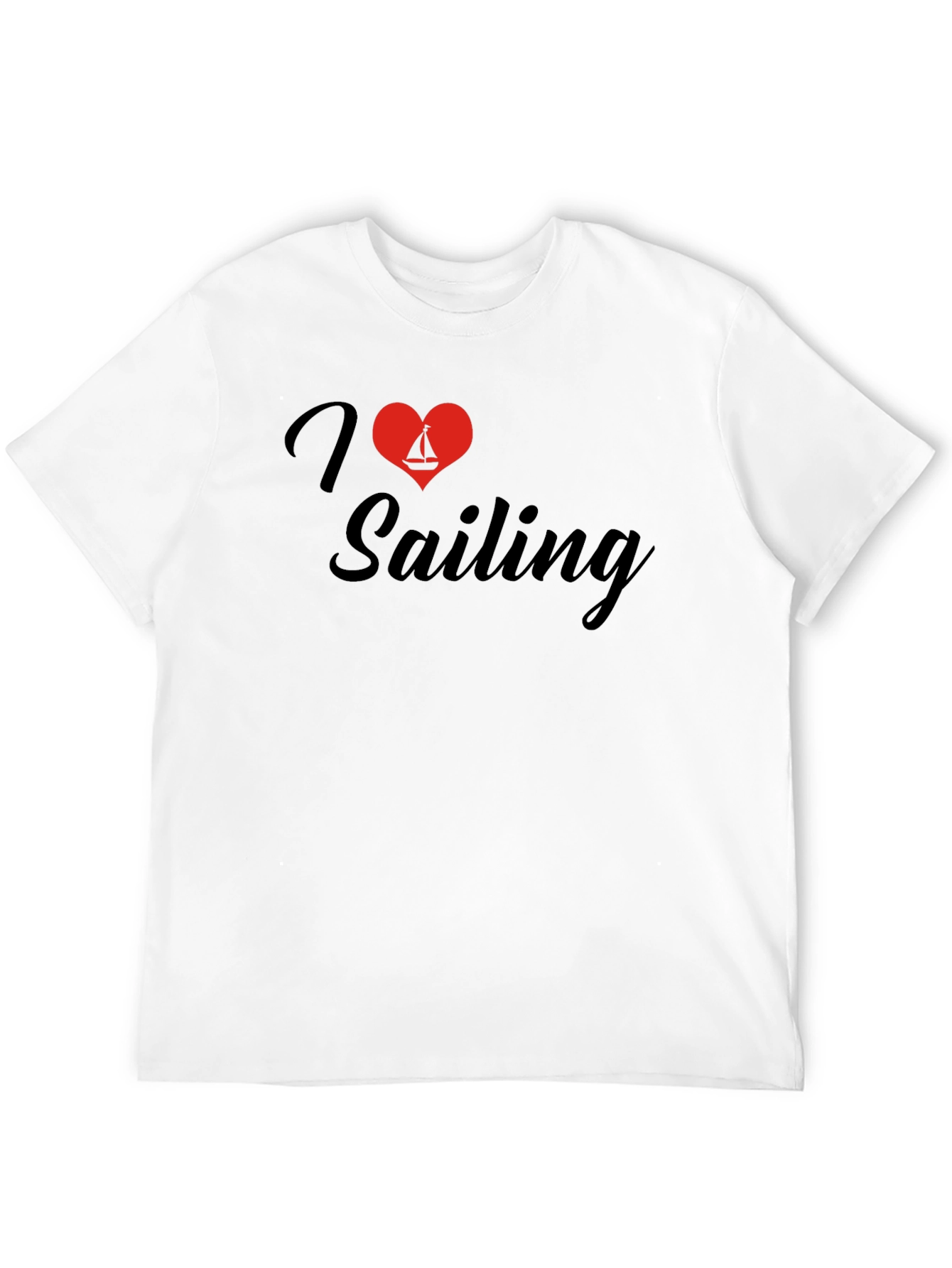 I Love Sailing Black T-Shirt