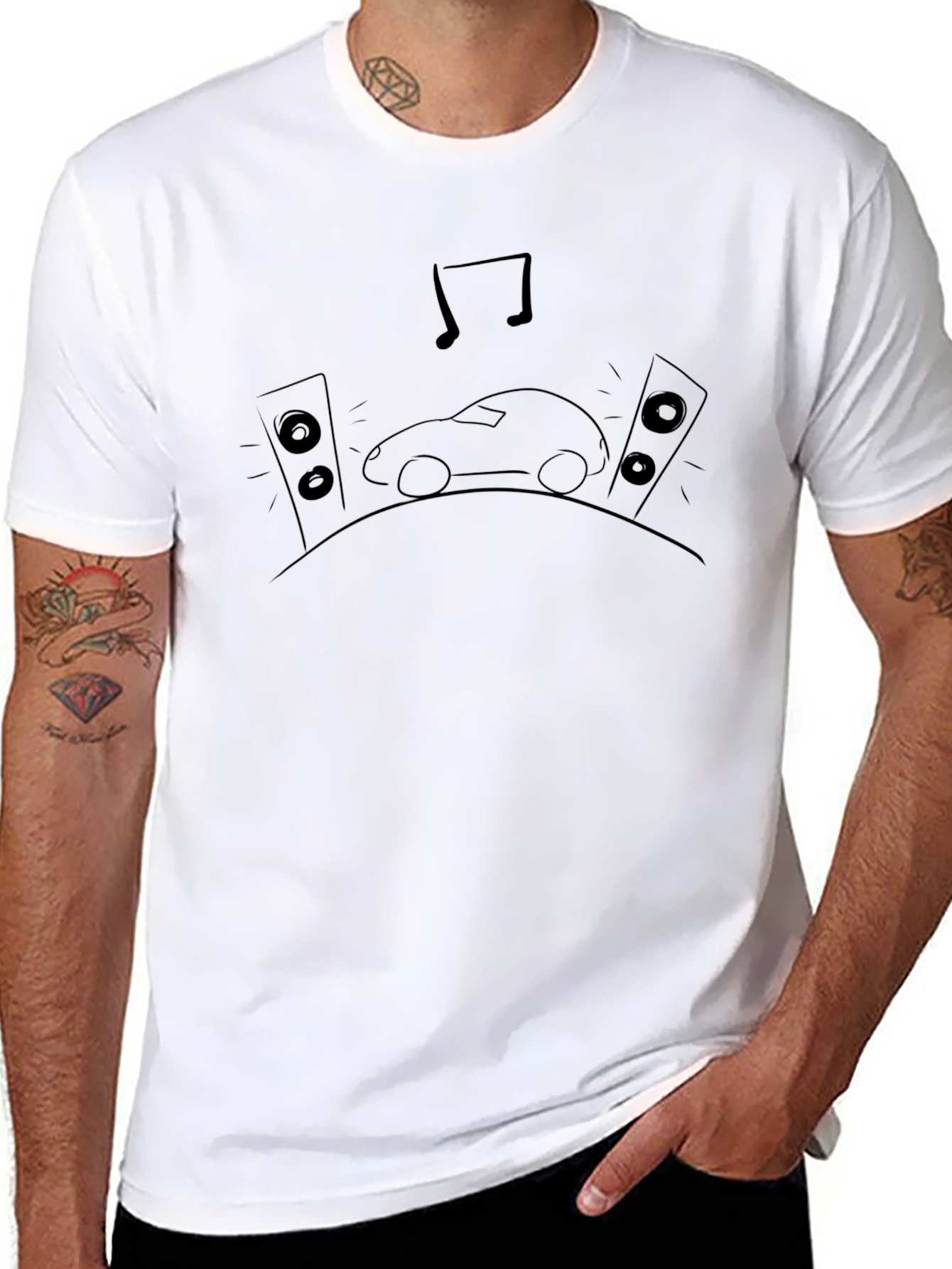 Black Graphic Tee - Car Music Speakers