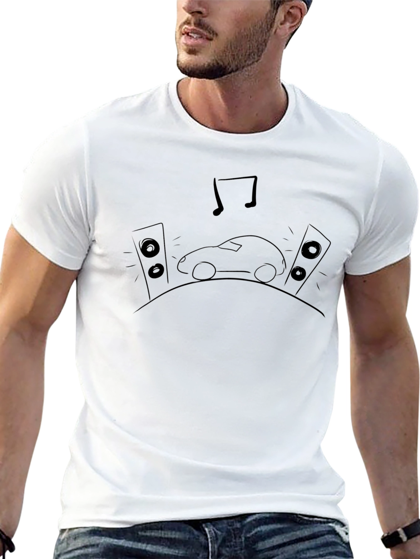 Black Graphic Tee - Car Music Speakers