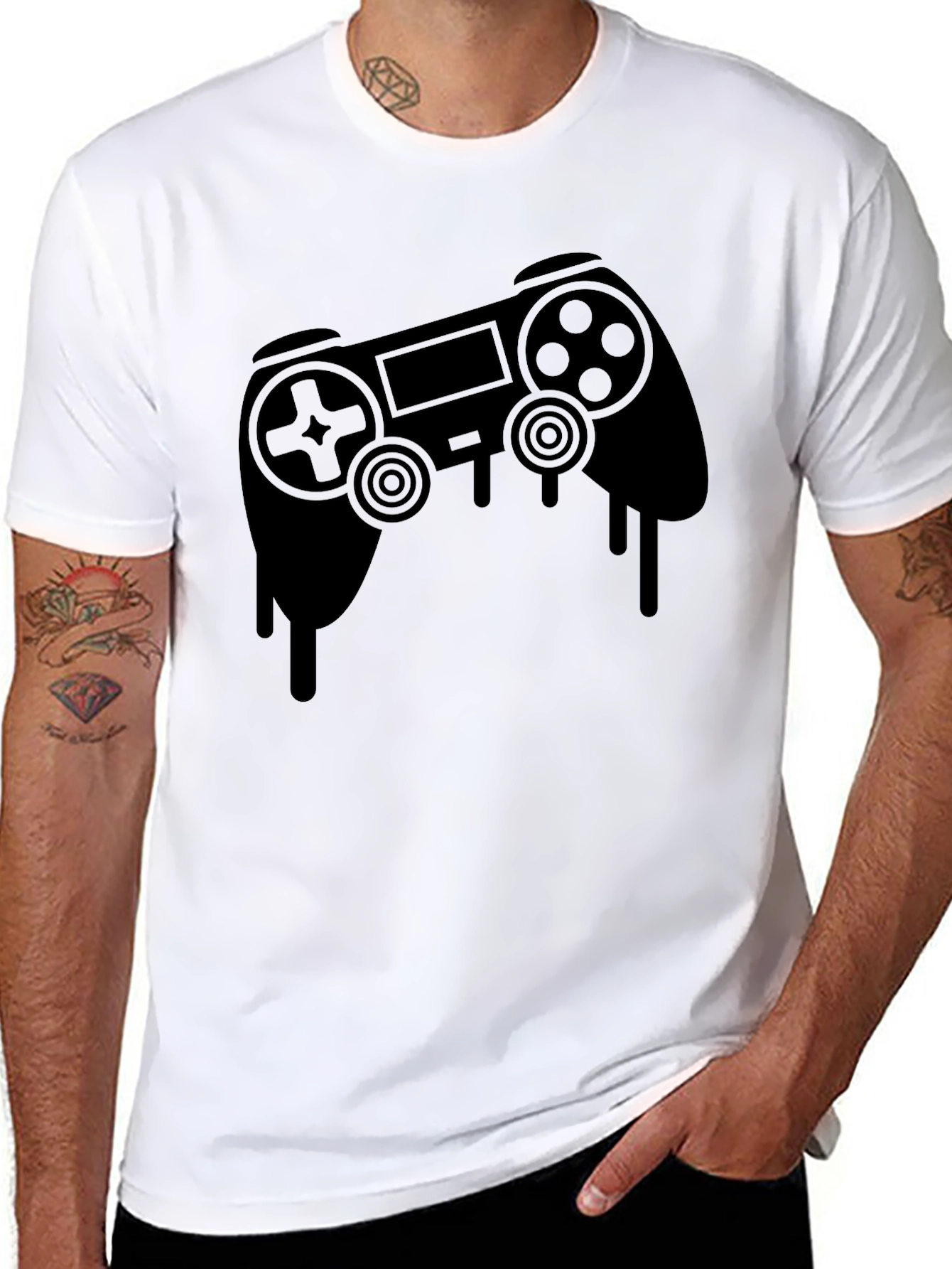 Dripping Controller Graphic Tee - Gamer Style
