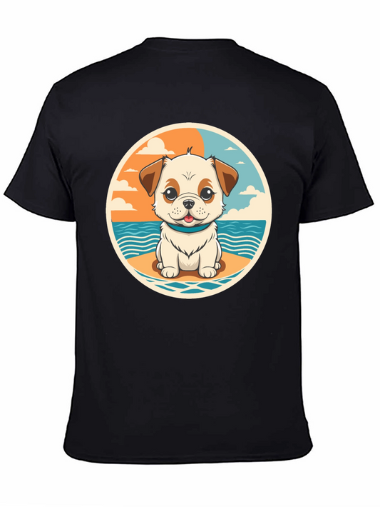 Cute Dog Beach Scene Graphic Tee