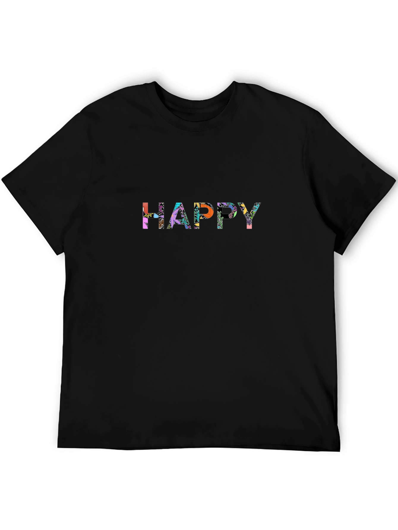 Happy Graphic T-Shirt - Mens Black Tee