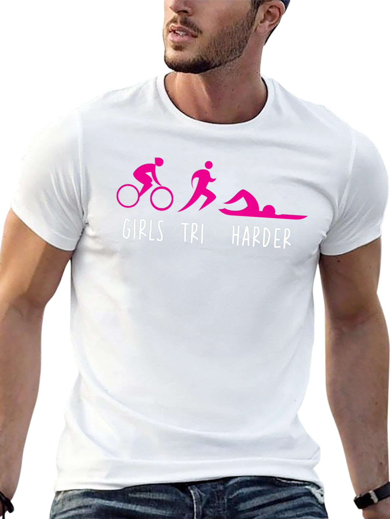 Girls Tri Harder T-Shirt Triathlon Tee