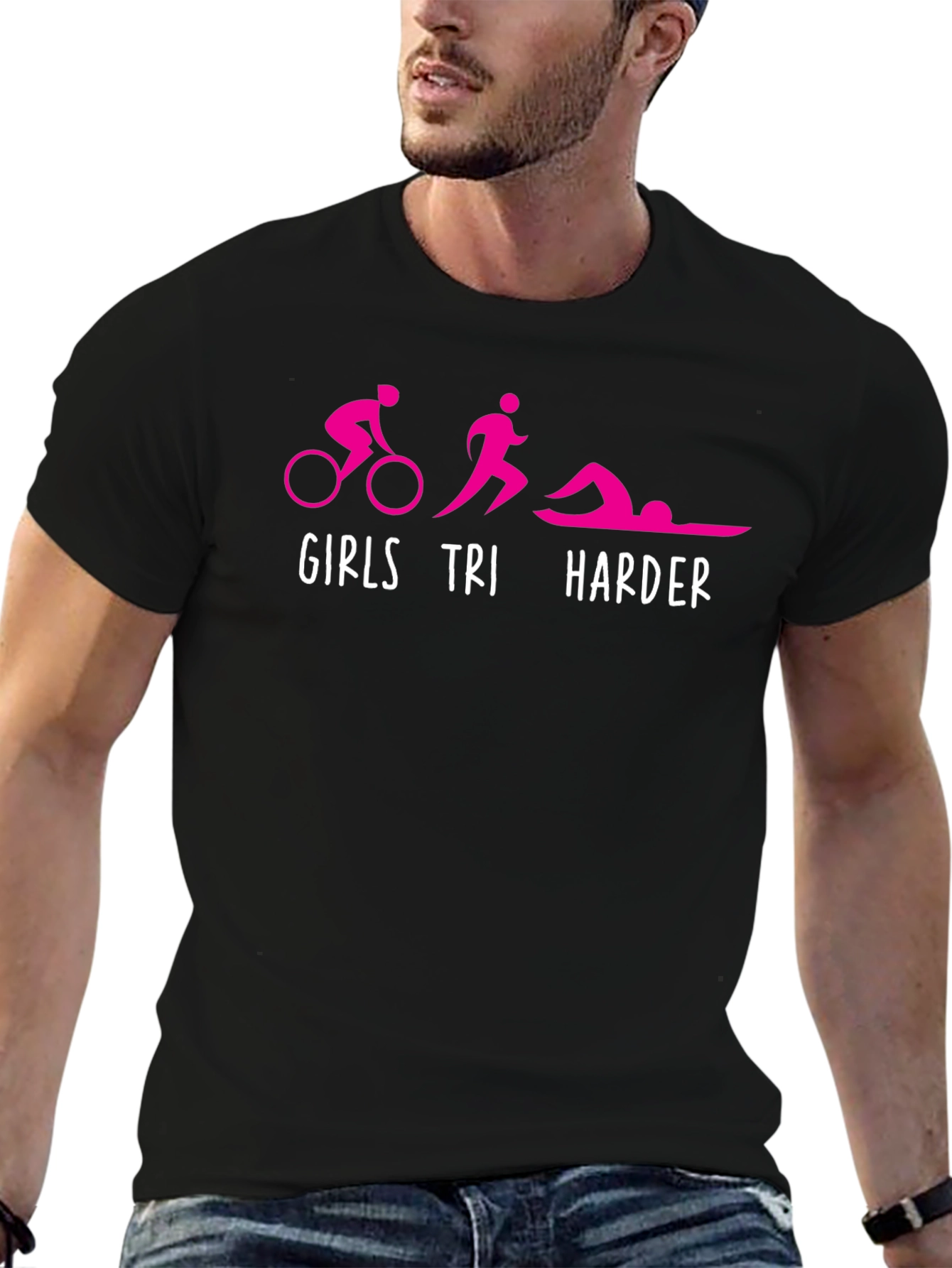 Girls Tri Harder T-Shirt Triathlon Tee