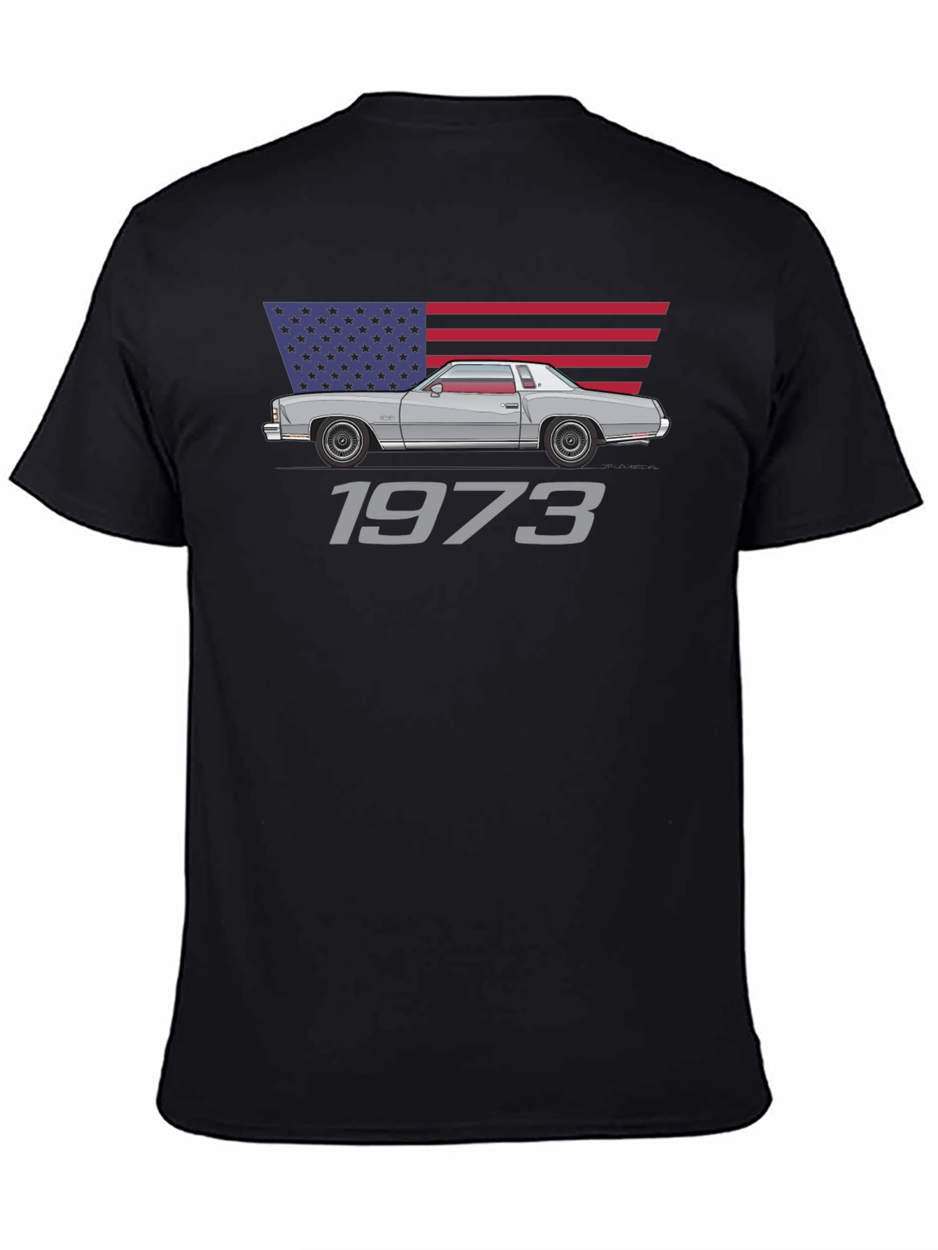 1973 Classic Car American Flag T-Shirt