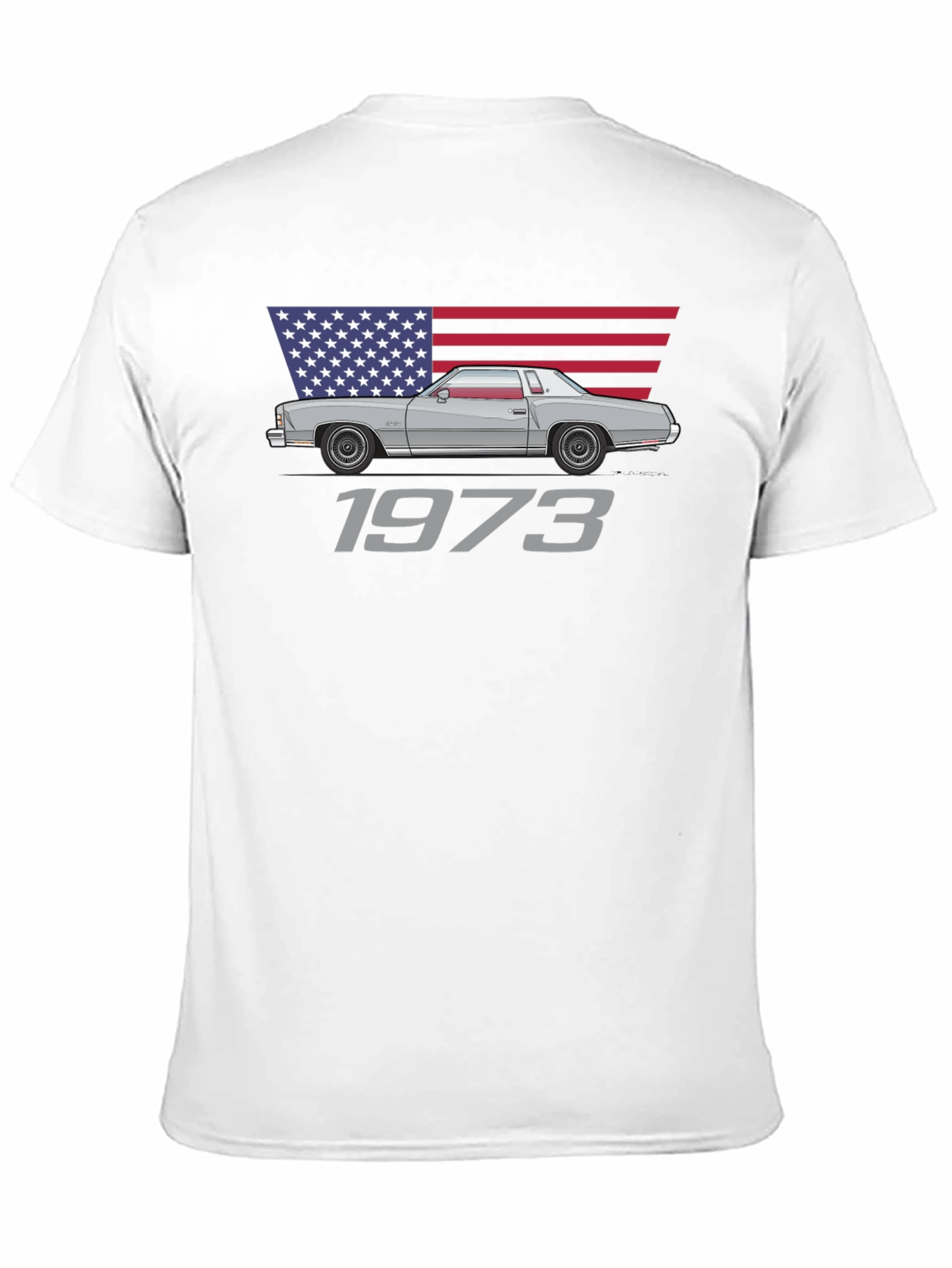 1973 Classic Car American Flag T-Shirt