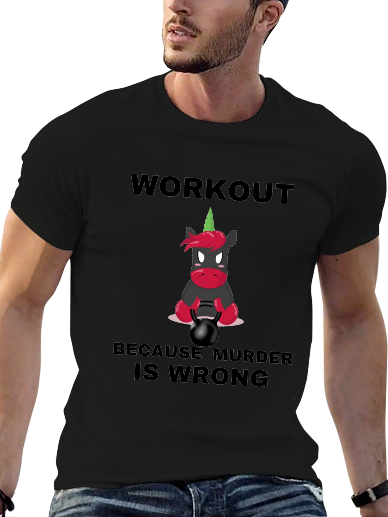 Workout Because Murder Is Wrong Graphic Tee