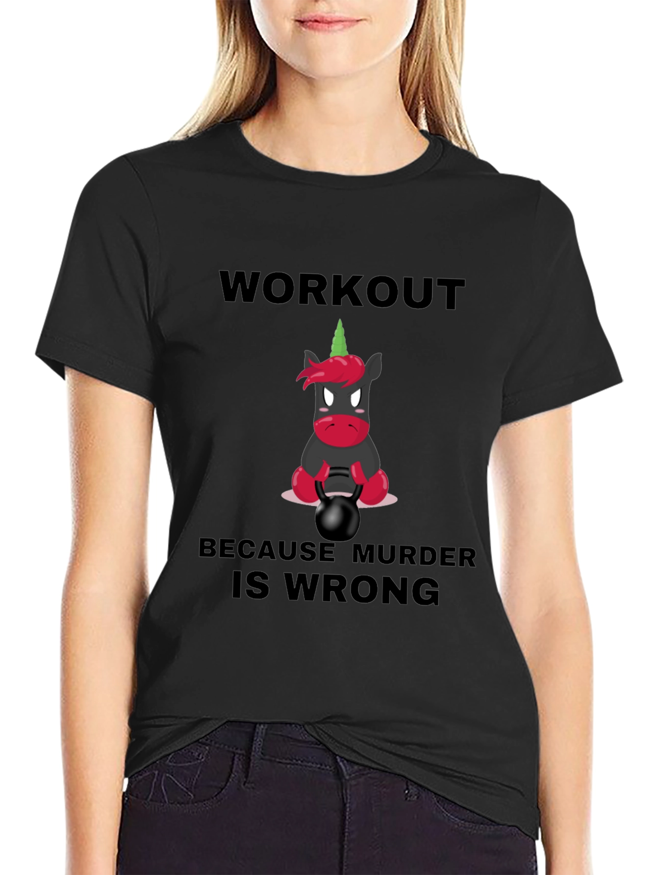 Workout Because Murder Is Wrong Graphic Tee