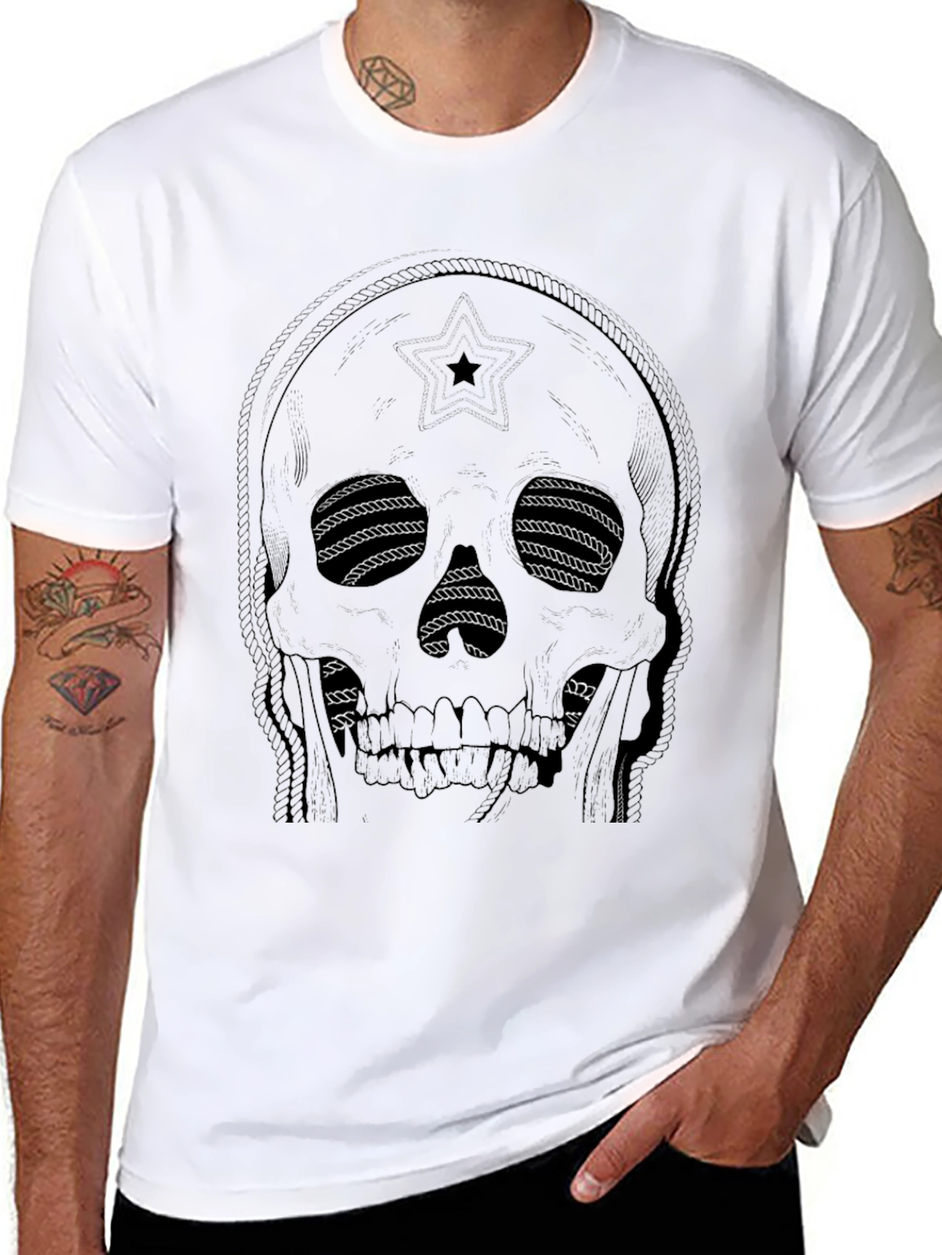 Skull Rope Eye T-Shirt - Dark Graphic Tee