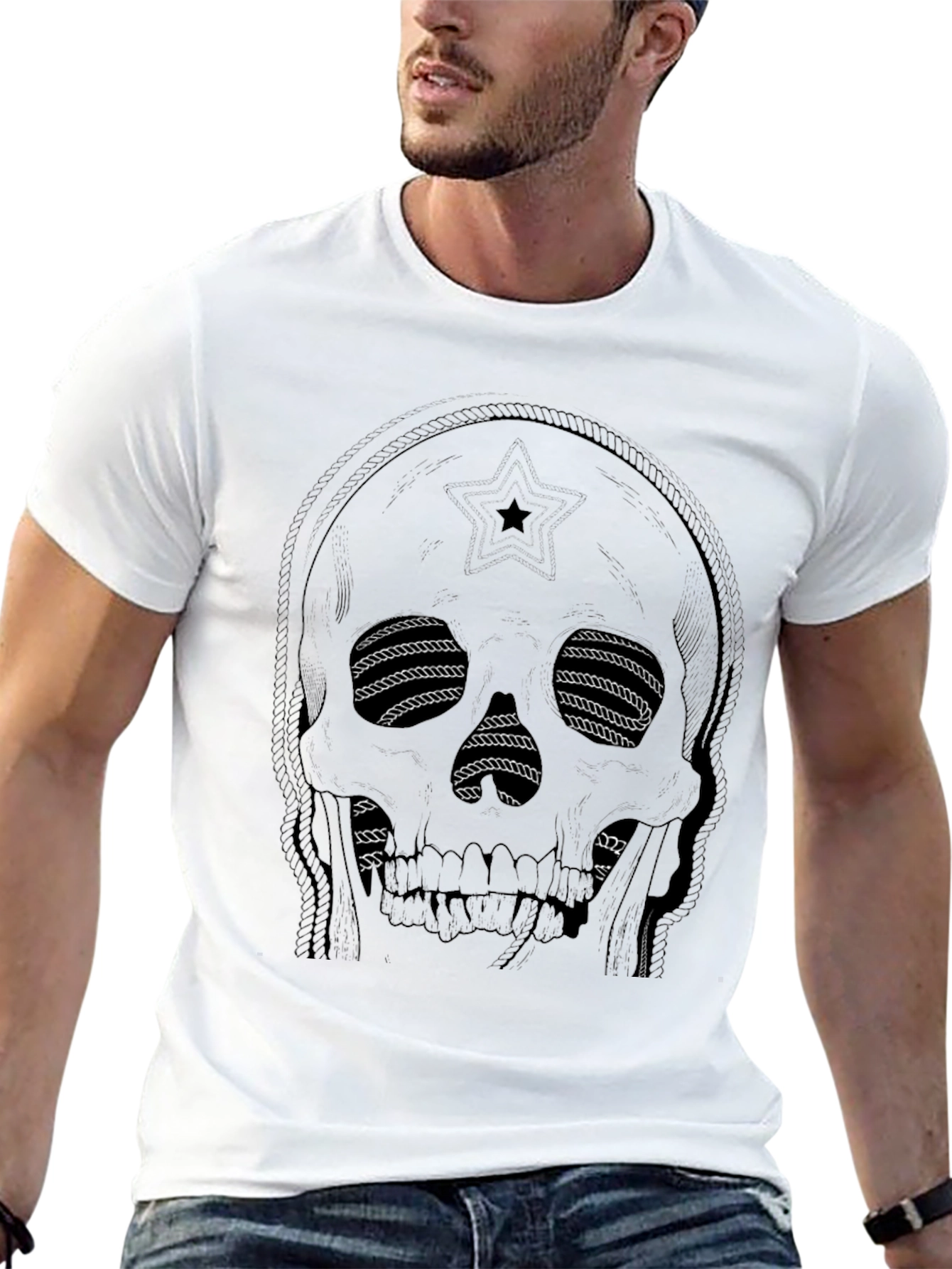 Skull Rope Eye T-Shirt - Dark Graphic Tee