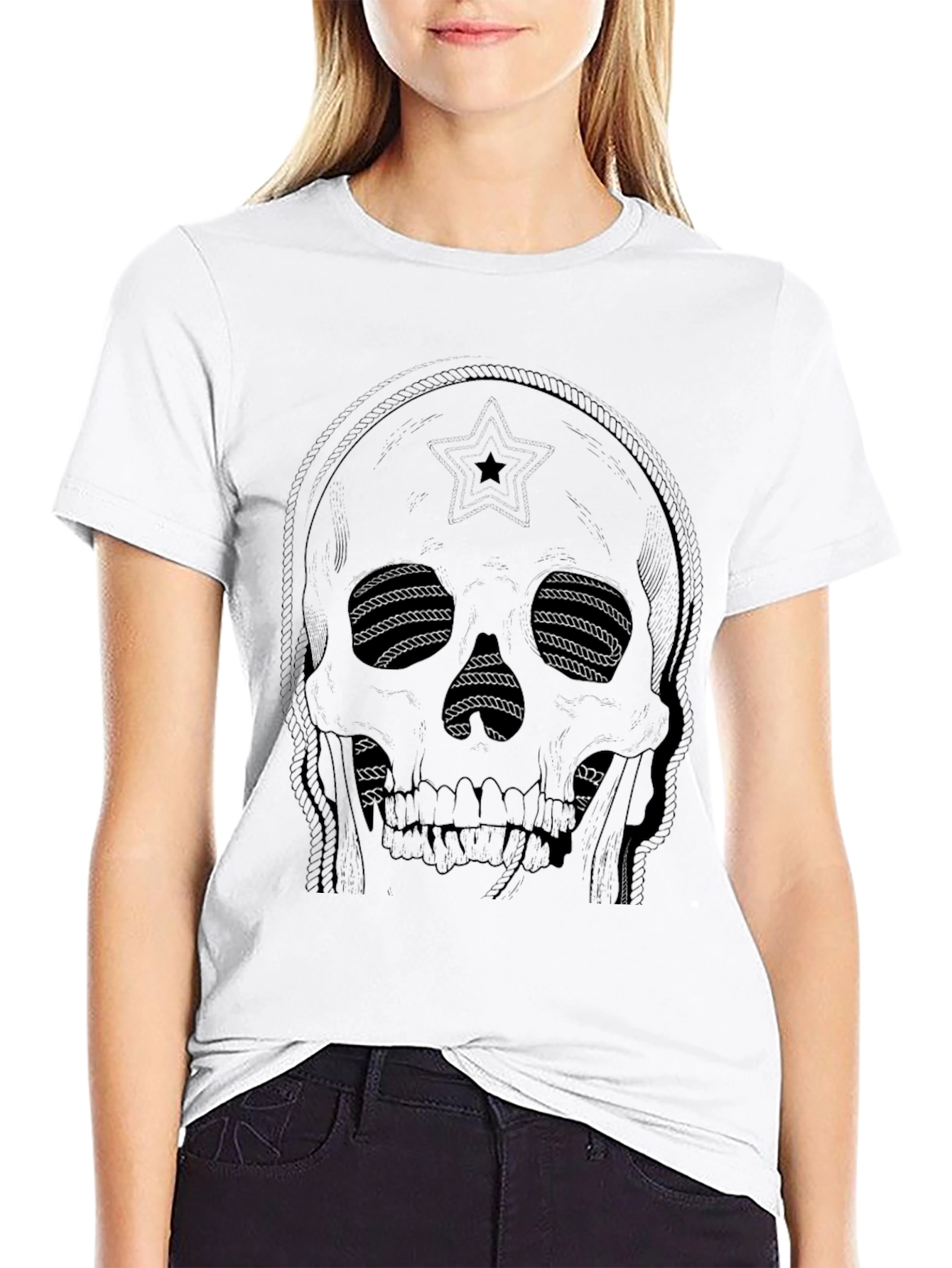 Skull Rope Eye T-Shirt - Dark Graphic Tee