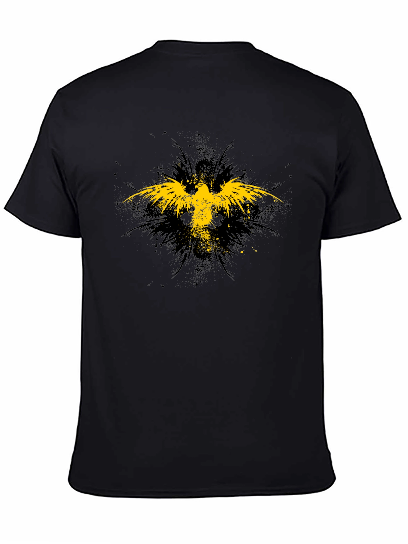 Black T-Shirt with Yellow Eagle Graphic