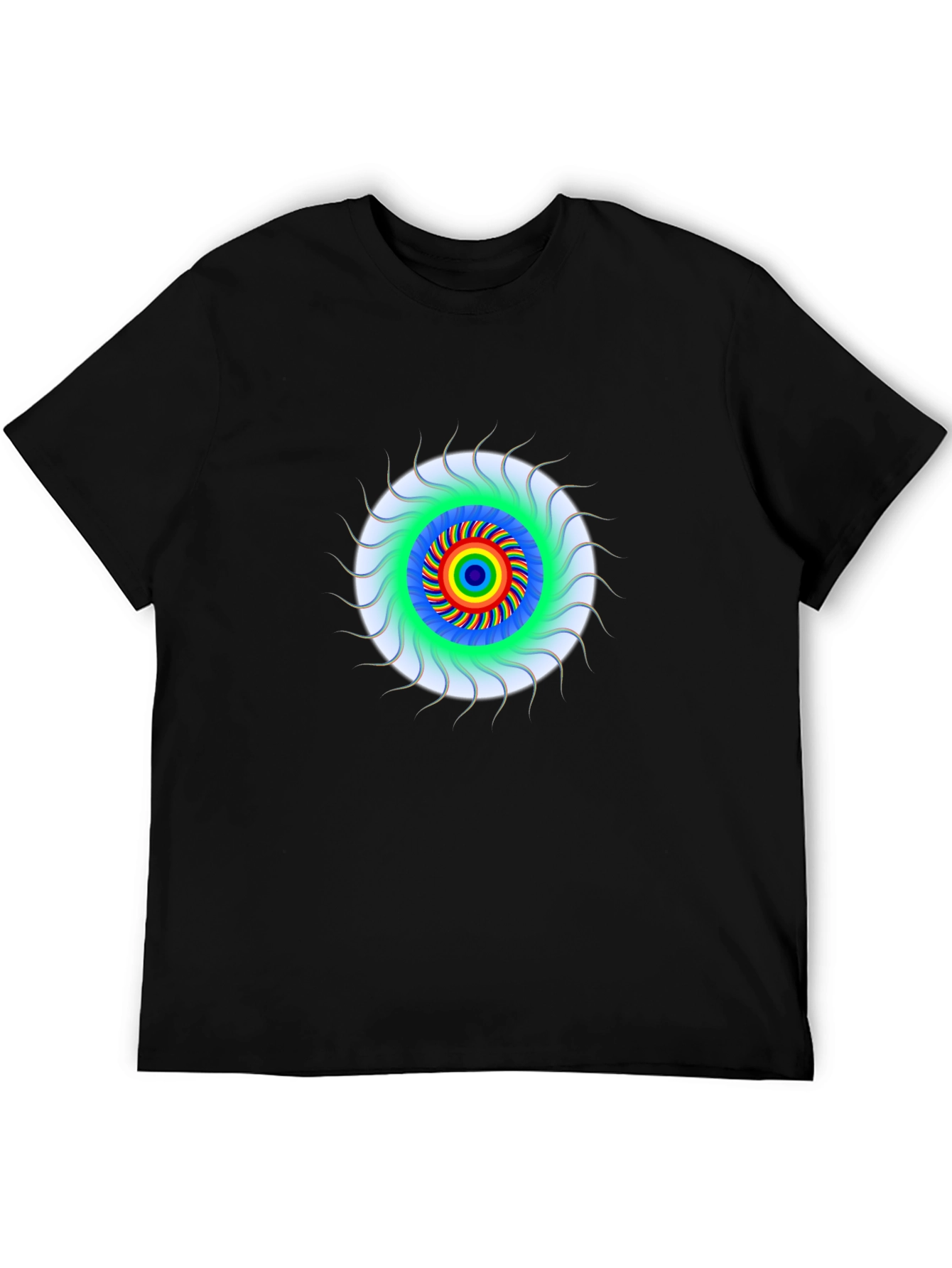 Psychedelic Rainbow Eye T-Shirt - Black Cotton Tee