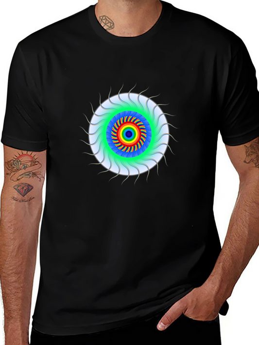 Psychedelic Rainbow Eye T-Shirt - Black Cotton Tee