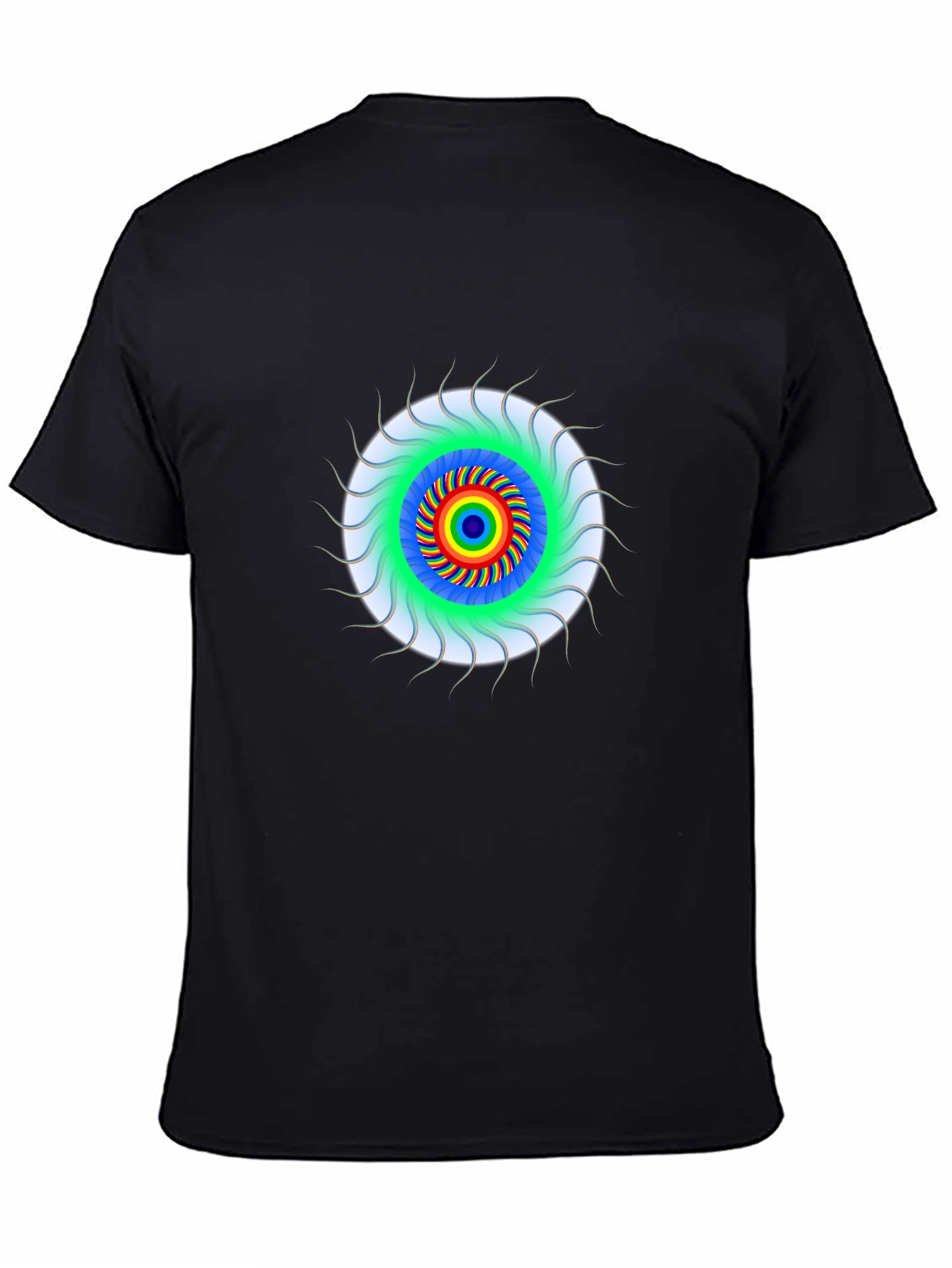 Psychedelic Rainbow Eye T-Shirt - Black Cotton Tee