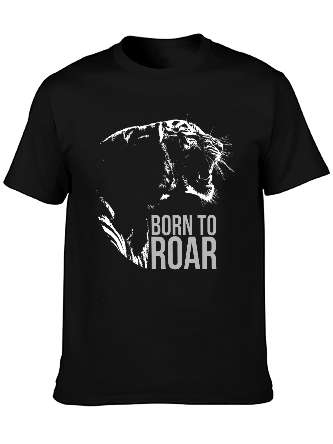Born to Roar Tiger Graphic Print T-Shirt