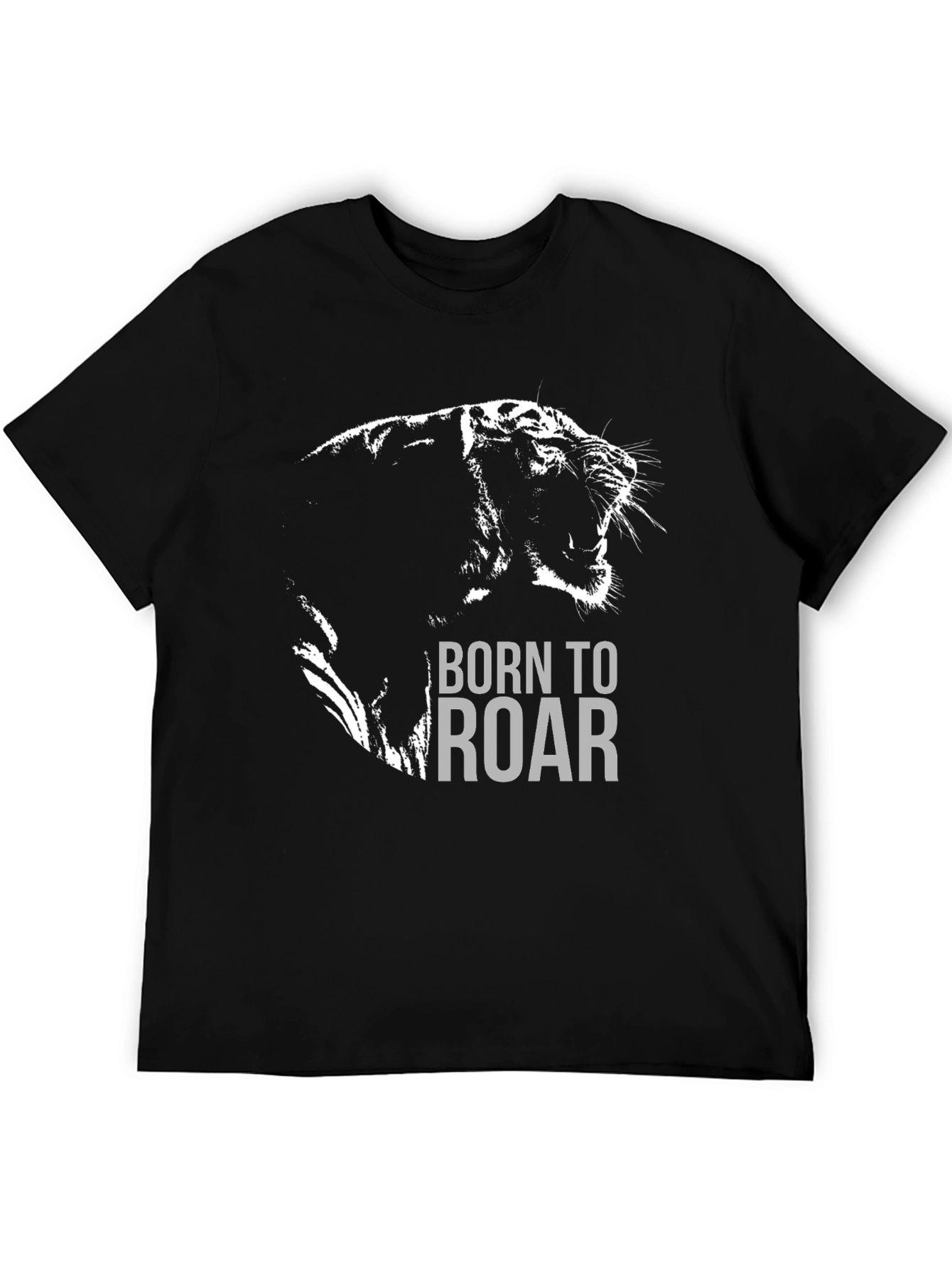 Born to Roar Tiger Graphic Print T-Shirt