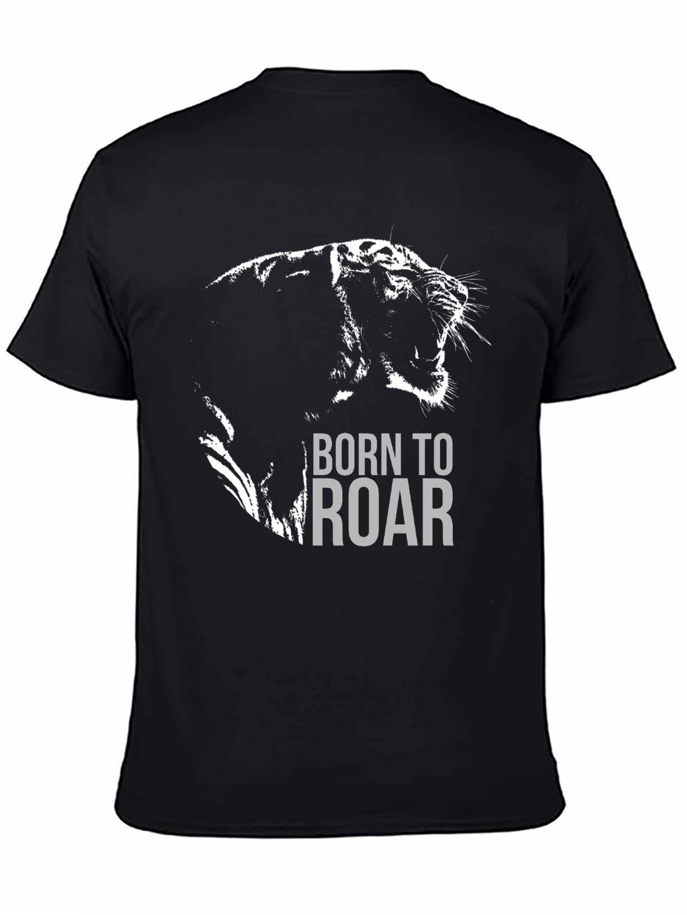 Born to Roar Tiger Graphic Print T-Shirt