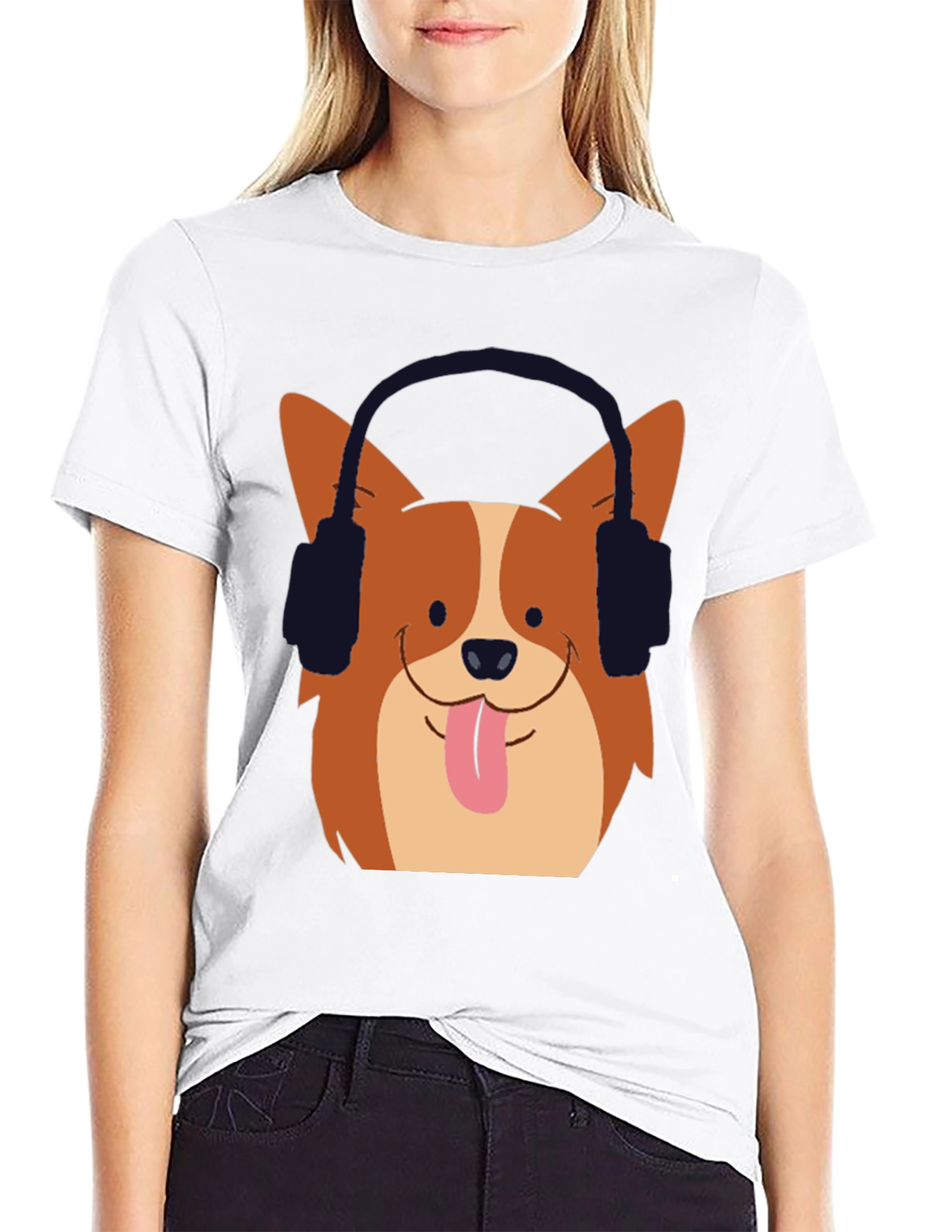 Dog with Headphones Graphic Tee - Cool & Comfy