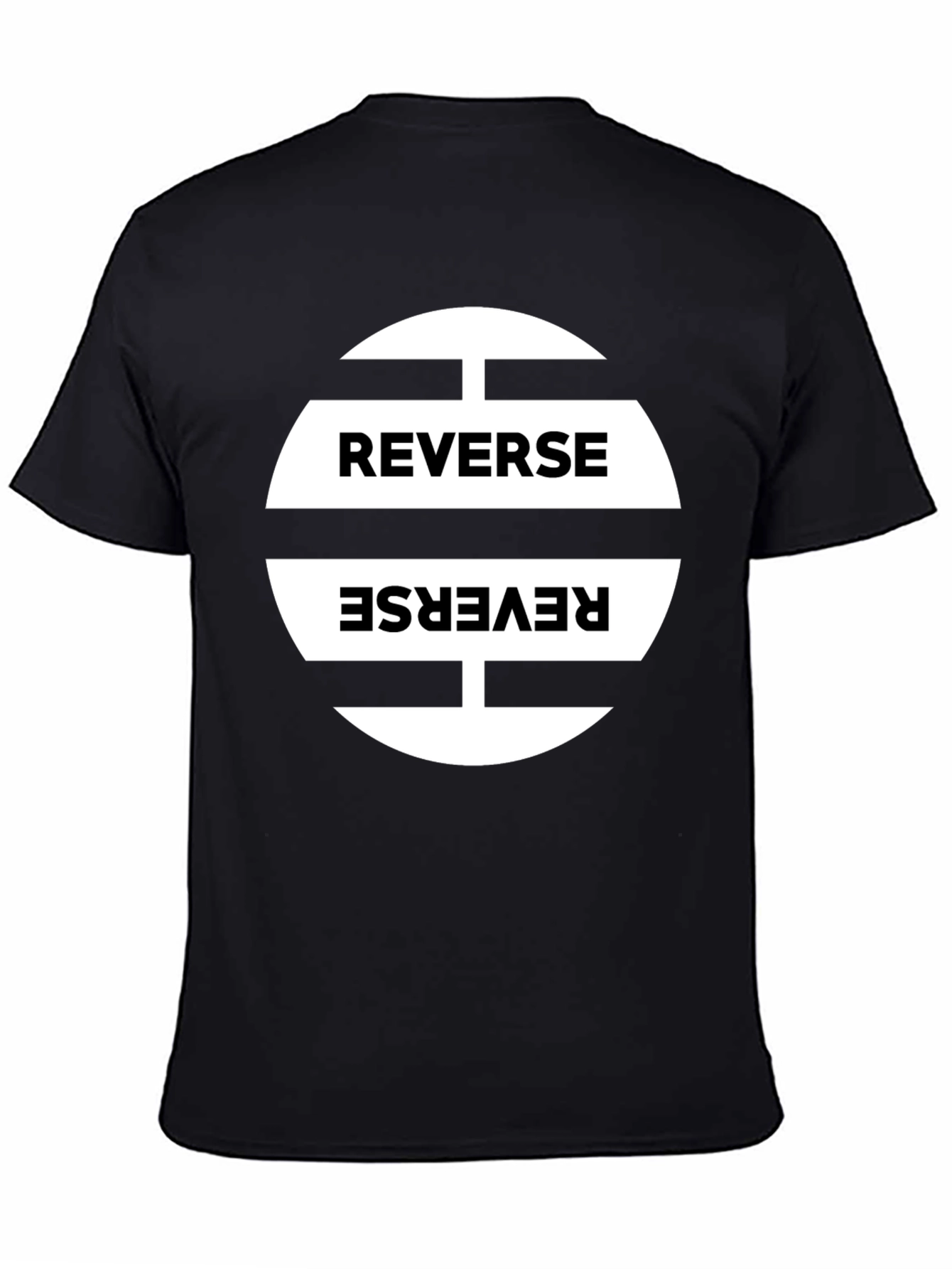 Reverse Graphic Print Black T-Shirt