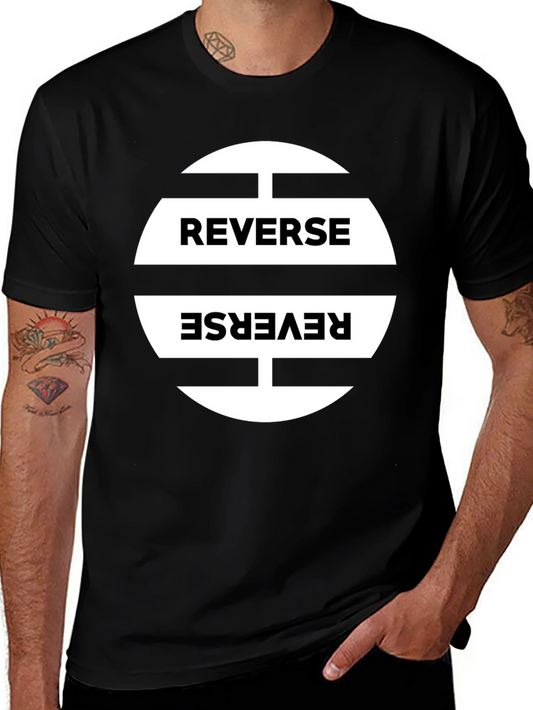 Reverse Graphic Print Black T-Shirt