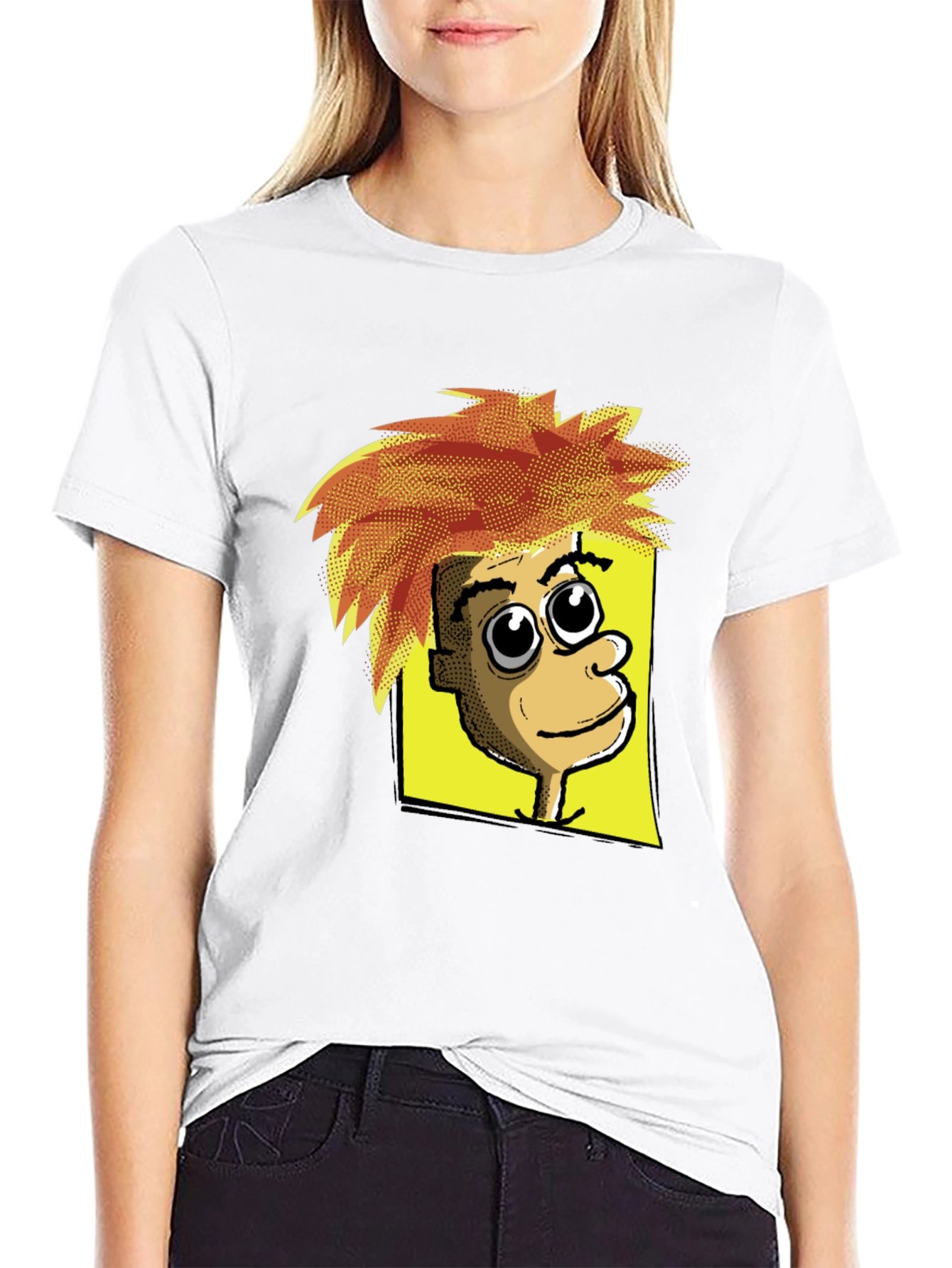 Cartoon Character Graphic Print Black T-Shirt