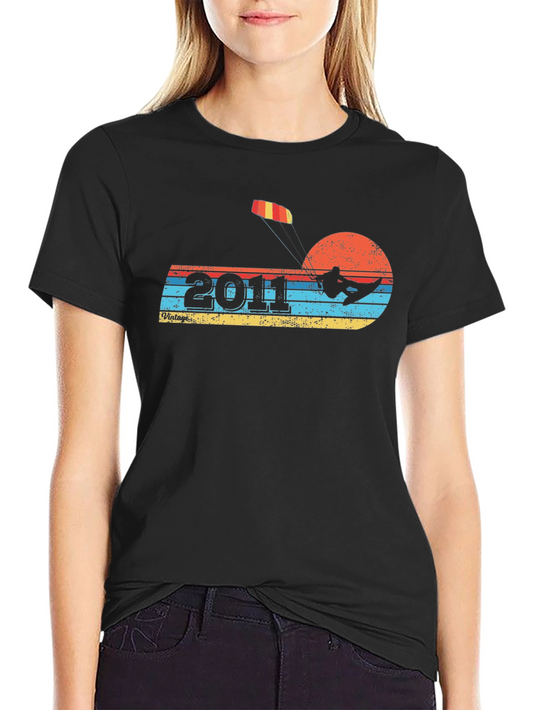 2011 Vintage Kitesurfing T-Shirt - Retro Sunset Design