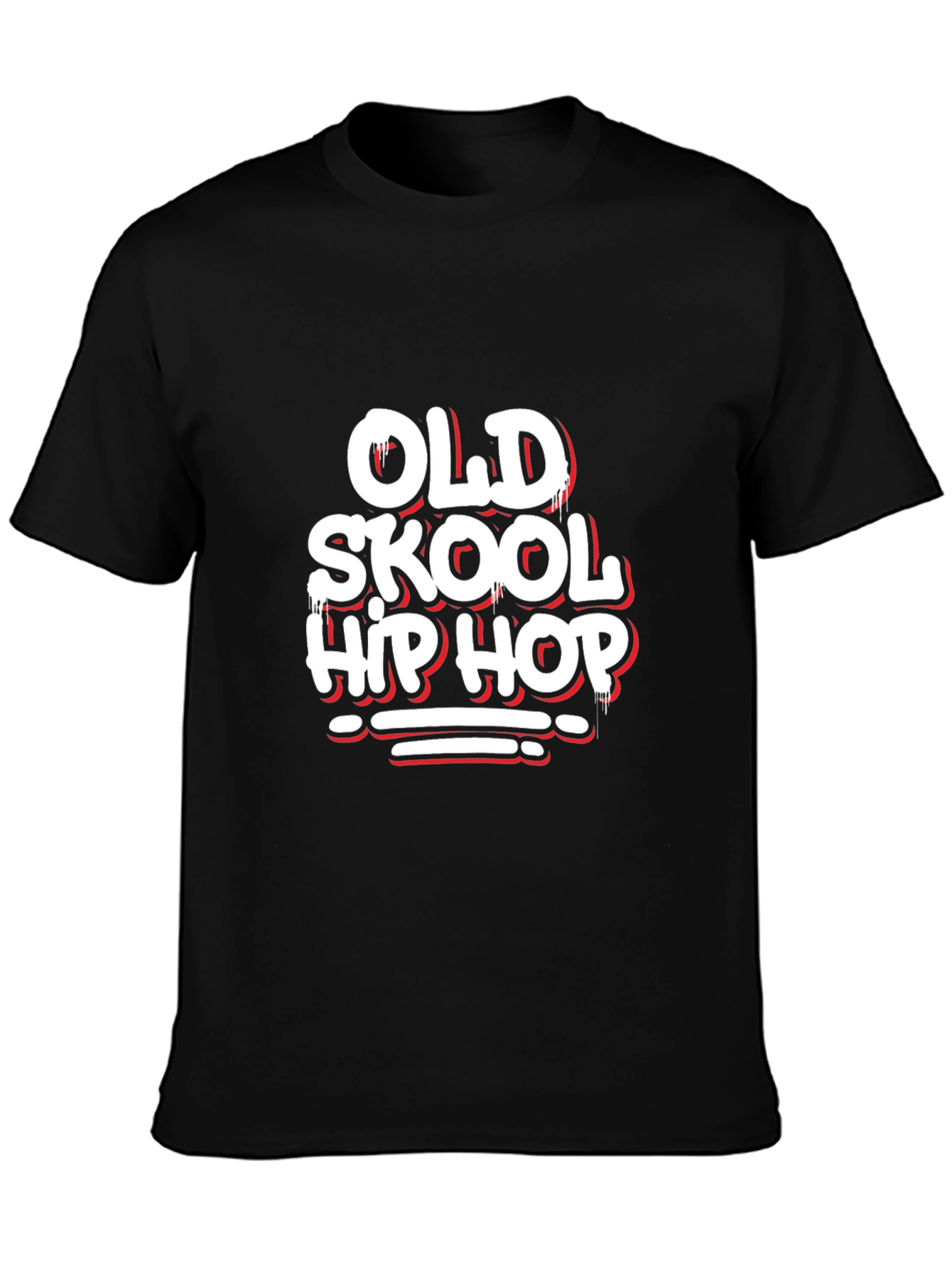 Old Skool Hip Hop Graphic Black T-Shirt