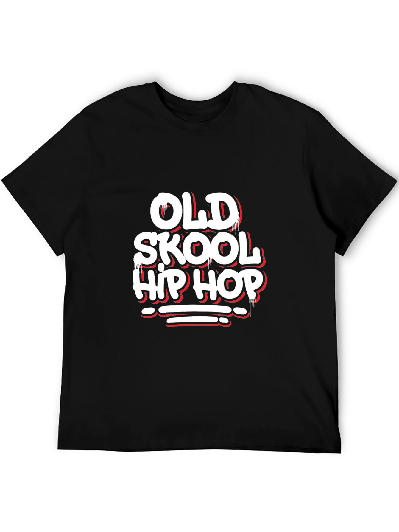 Old Skool Hip Hop Graphic Black T-Shirt