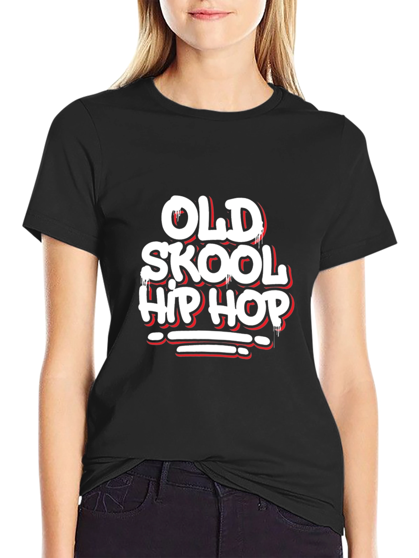 Old Skool Hip Hop Graphic Black T-Shirt