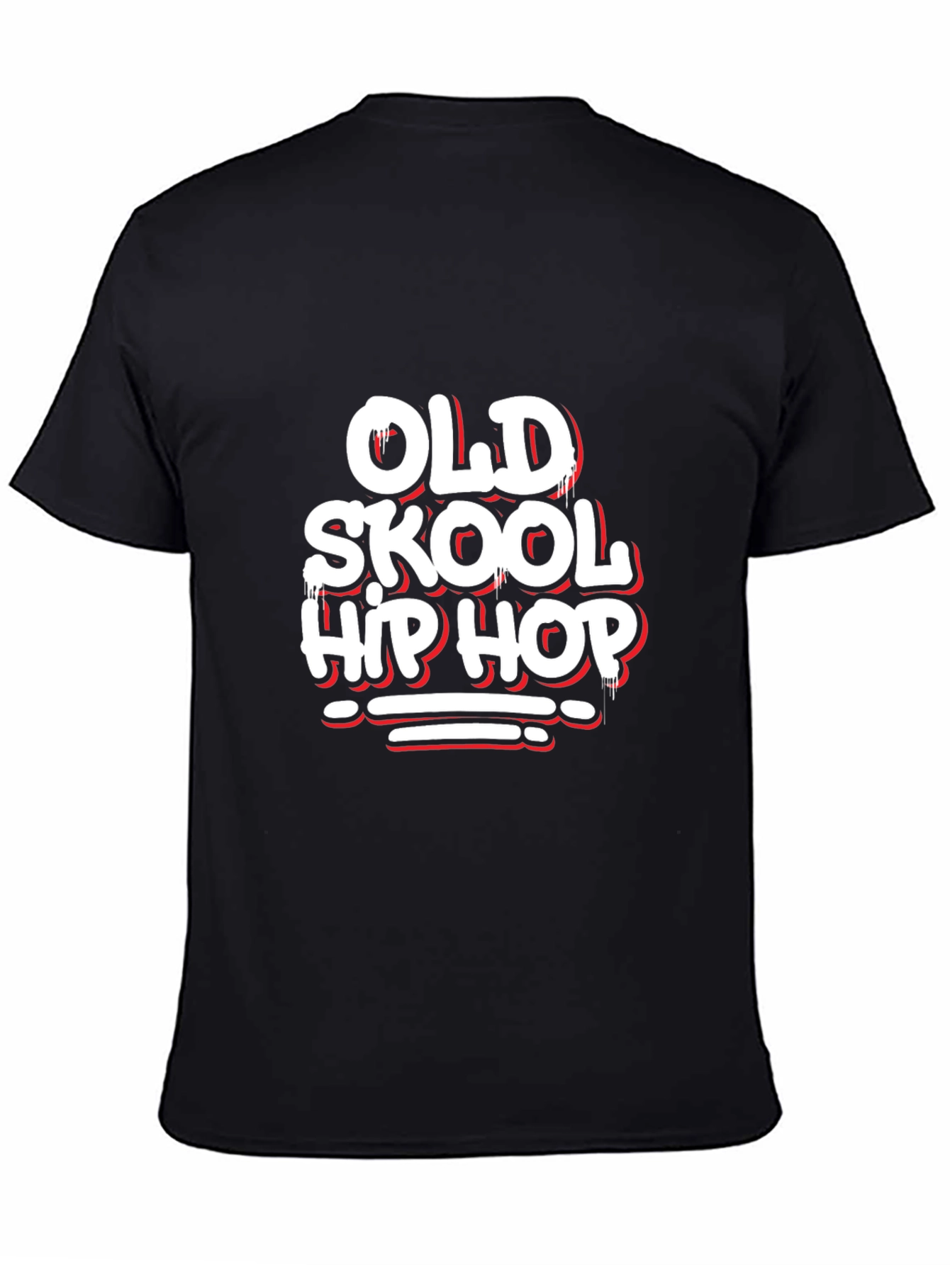 Old Skool Hip Hop Graphic Black T-Shirt