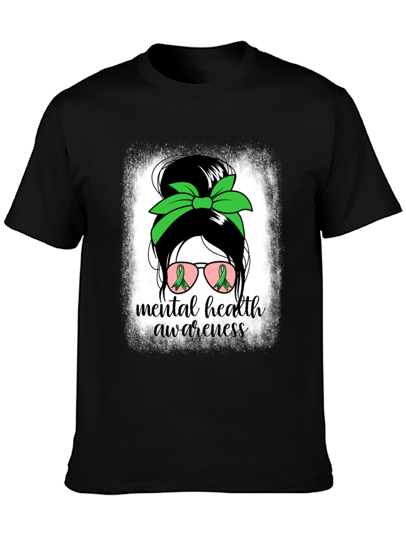 Mental Health Awareness Messy Bun T-Shirt