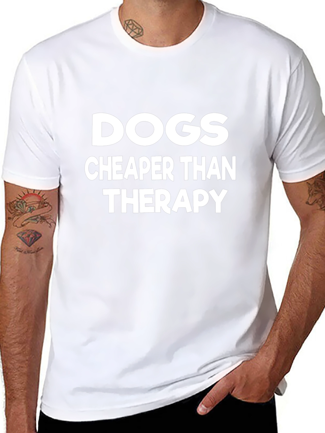 Dogs Cheaper Than Therapy Black Graphic Tee