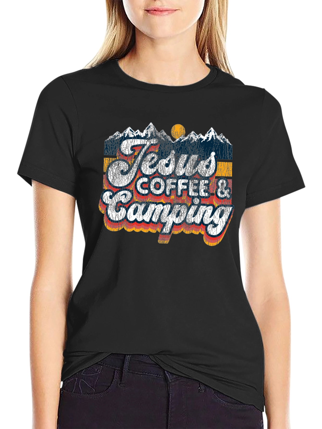 Jesus Coffee Camping T-Shirt | Religious Outdoors
