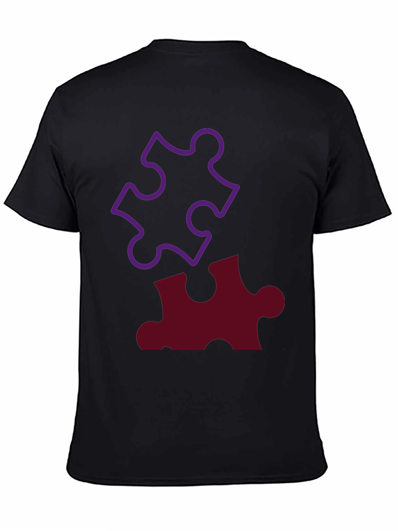 Puzzle Piece Graphic Tee - Black