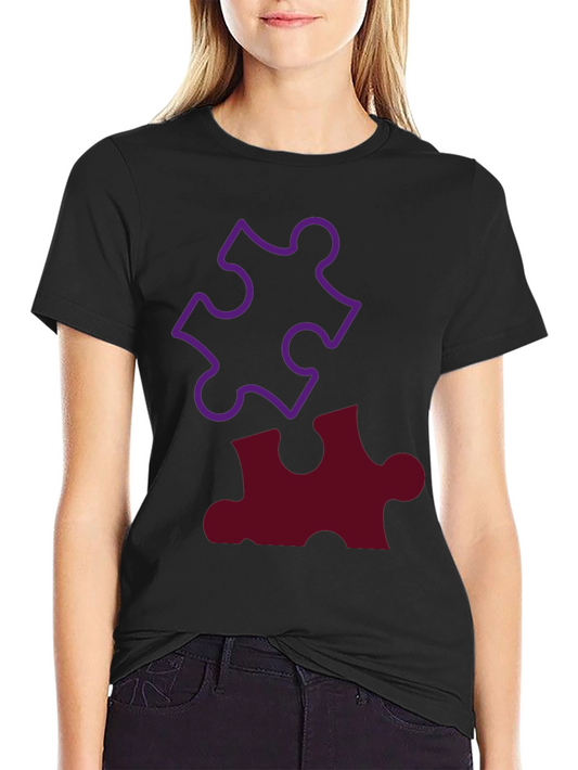 Puzzle Piece Graphic Tee - Black