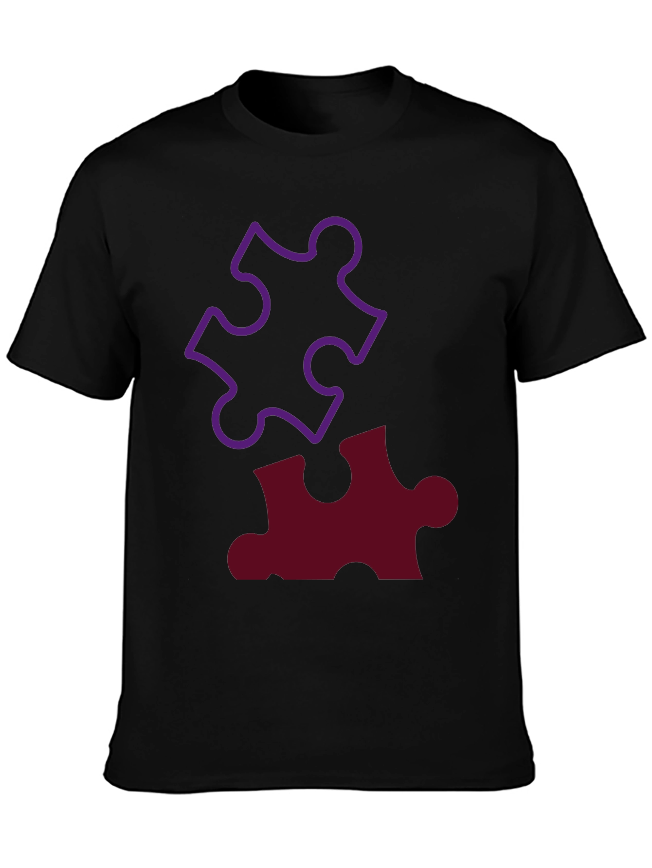 Puzzle Piece Graphic Tee - Black