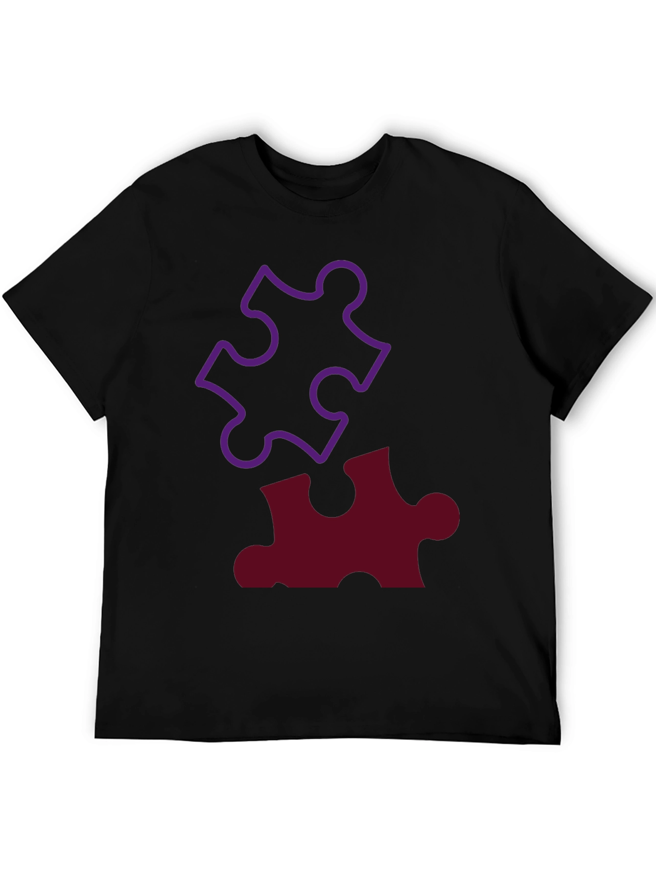 Puzzle Piece Graphic Tee - Black
