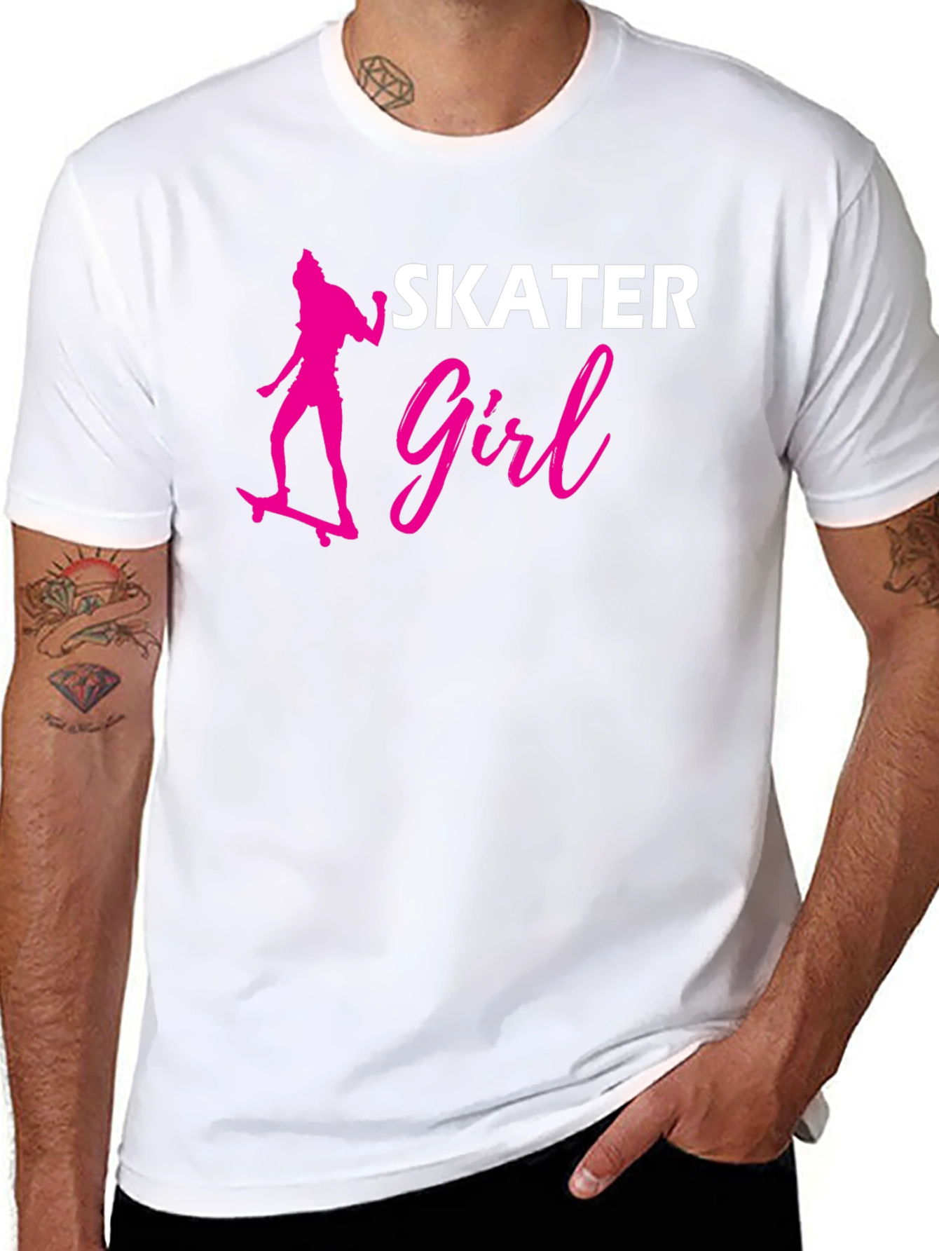 Skater Girl Graphic Tee - Stylish Black T-Shirt