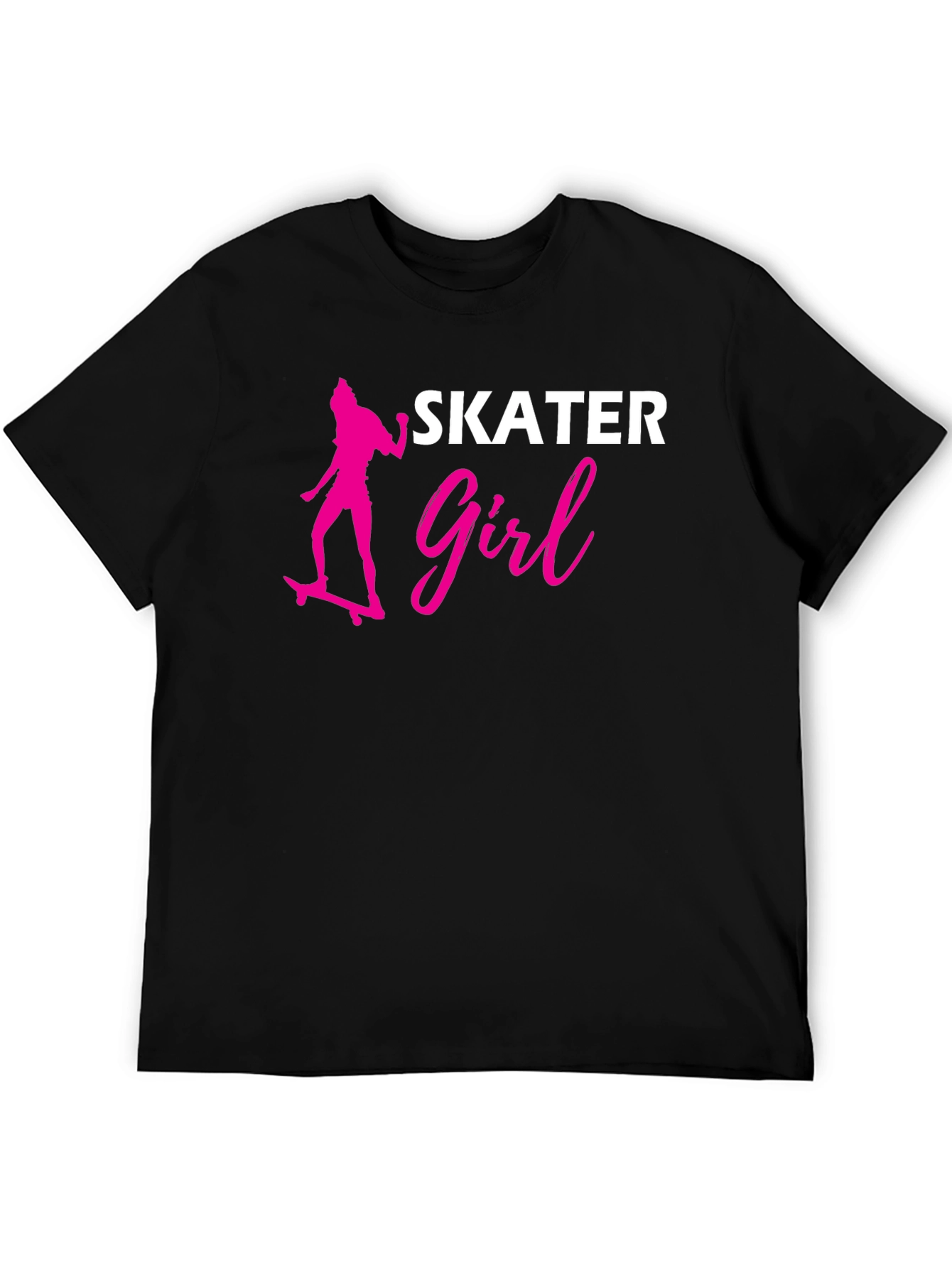 Skater Girl Graphic Tee - Stylish Black T-Shirt