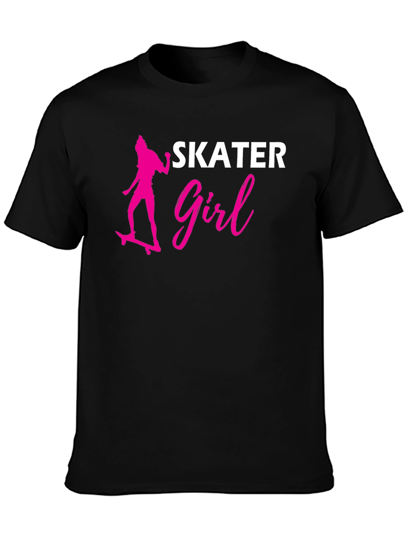 Skater Girl Graphic Tee - Stylish Black T-Shirt