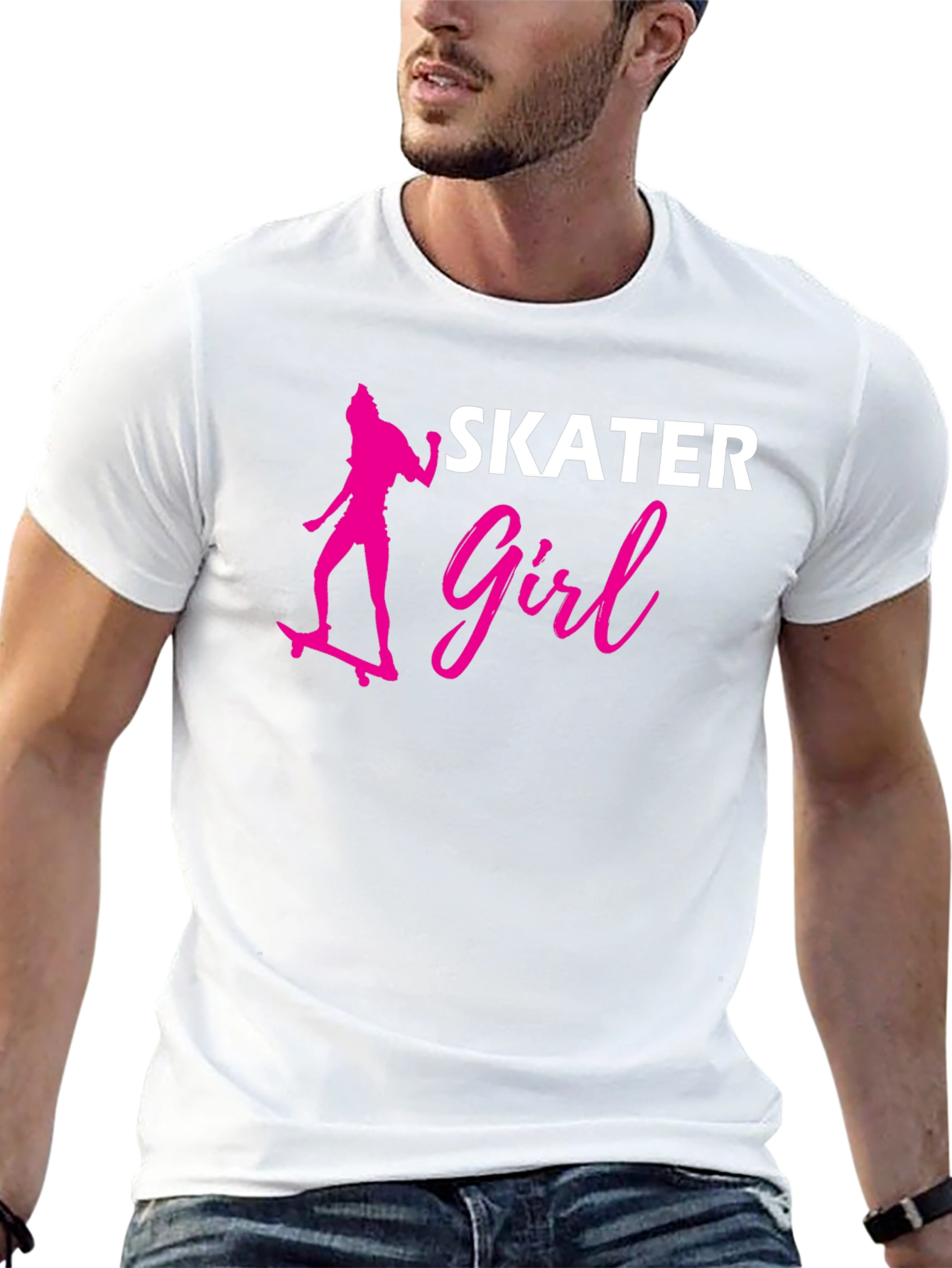 Skater Girl Graphic Tee - Stylish Black T-Shirt