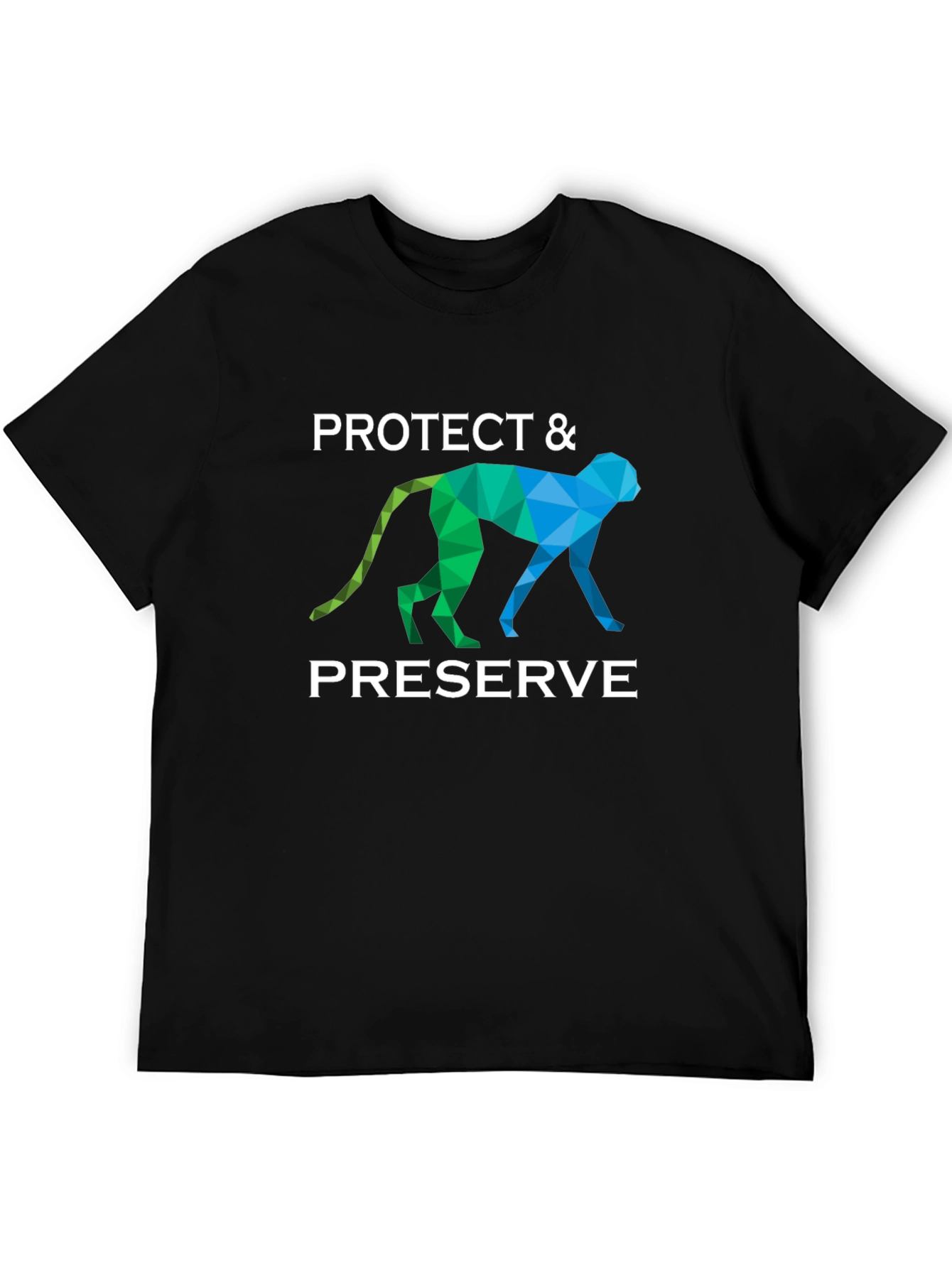 Protect & Preserve Geometric Monkey Graphic T-Shirt
