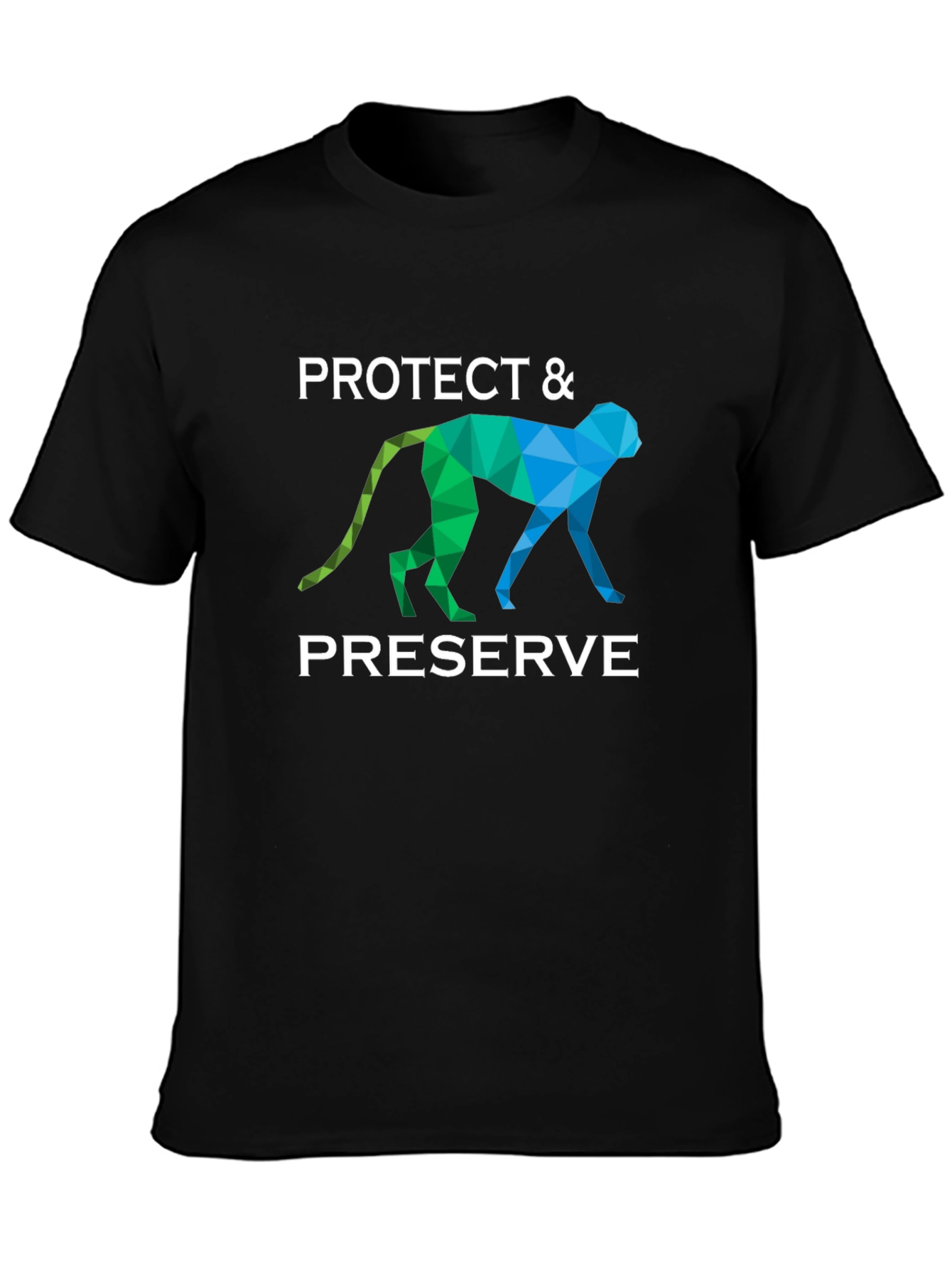 Protect & Preserve Geometric Monkey Graphic T-Shirt