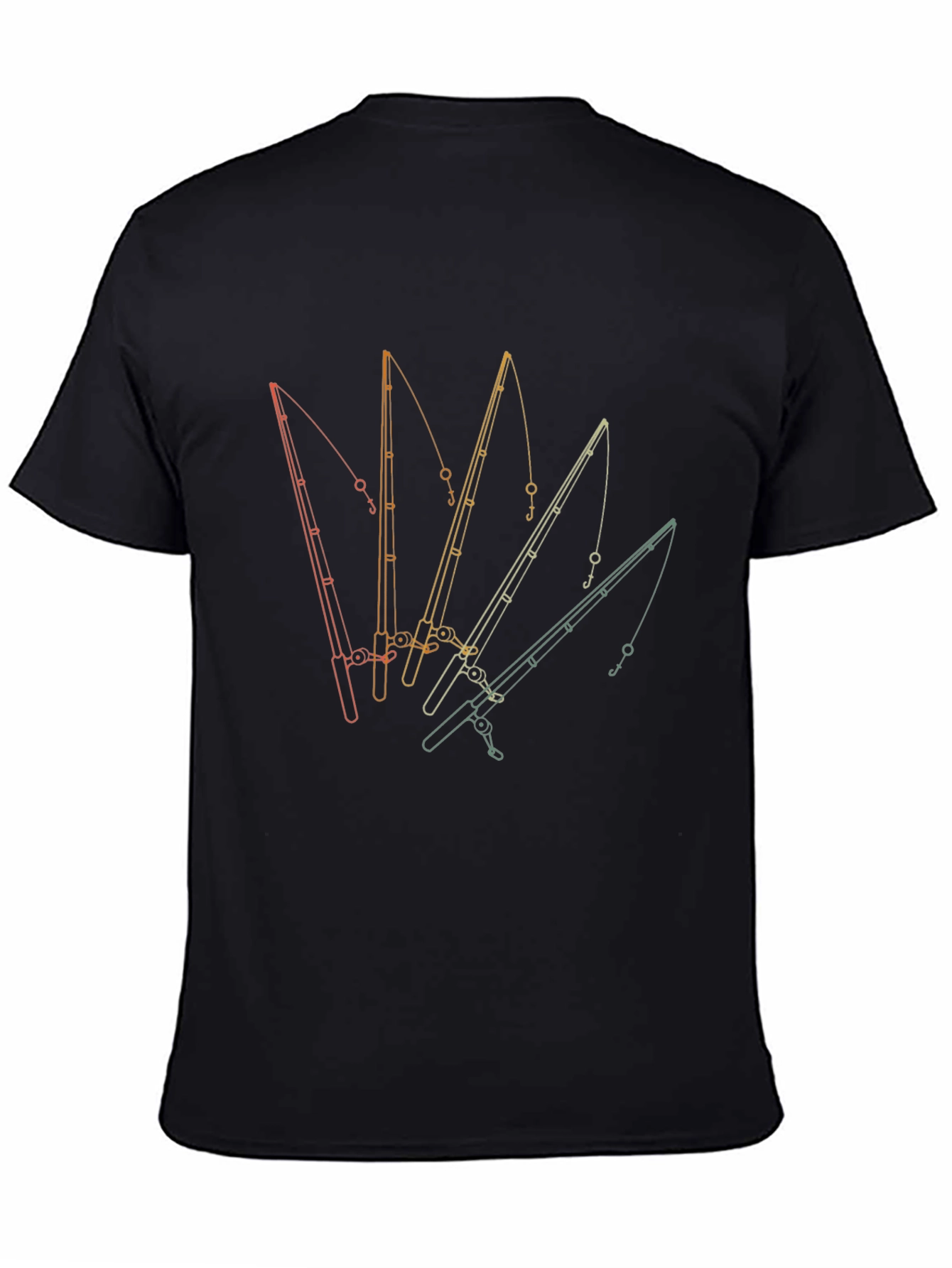 Fishing Rod Graphic Tee - Retro Style