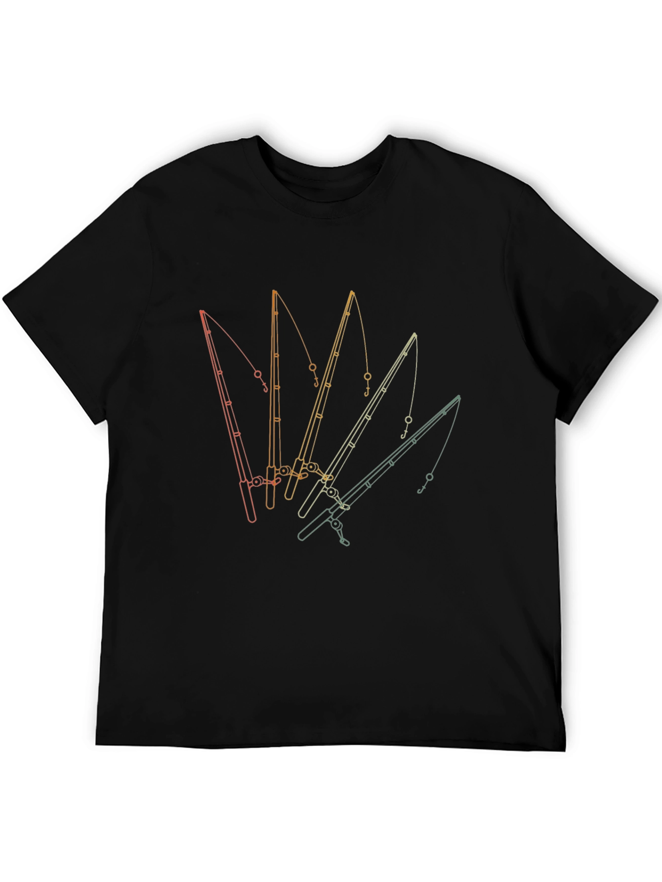 Fishing Rod Graphic Tee - Retro Style