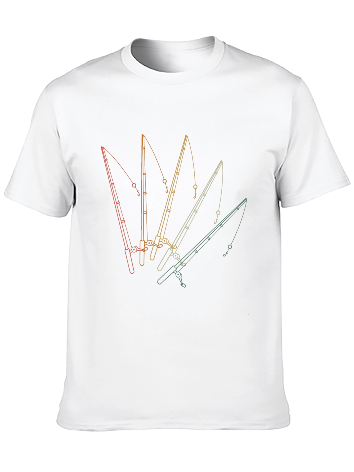 Fishing Rod Graphic Tee - Retro Style